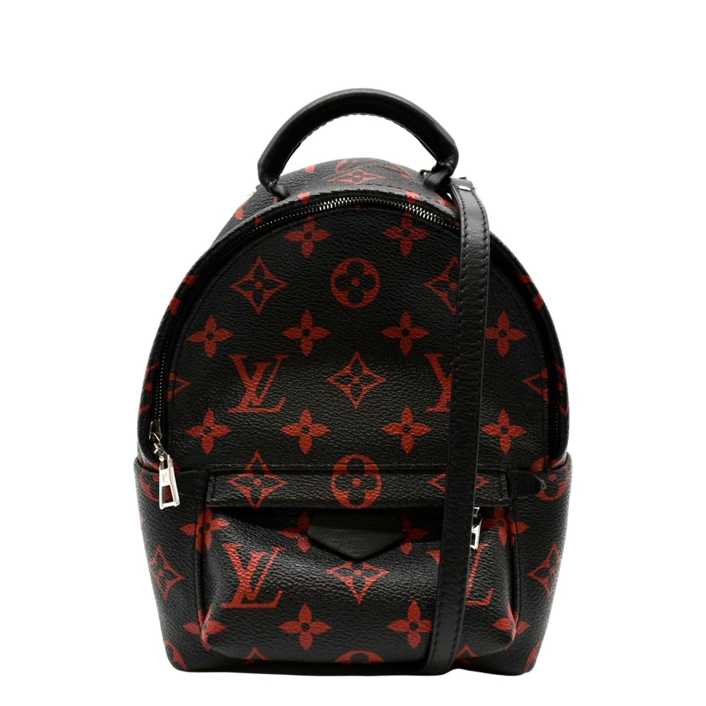 LOUIS VUITTON Palm Springs Mini Monogram Infrarouge Canvas Backpack Bag Black