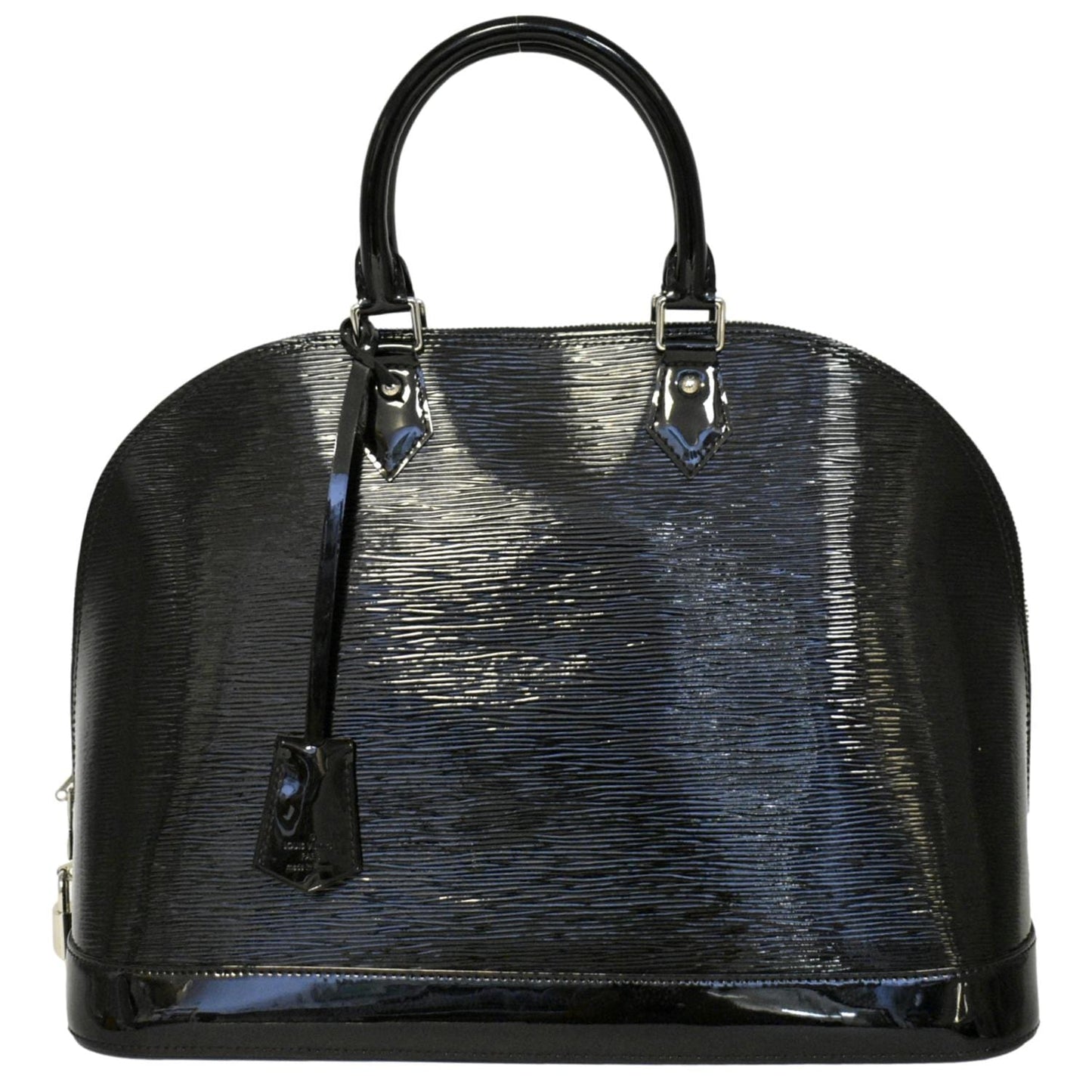 LOUIS VUITTON Alma GM Electric Epi Leather Satchel Bag Black