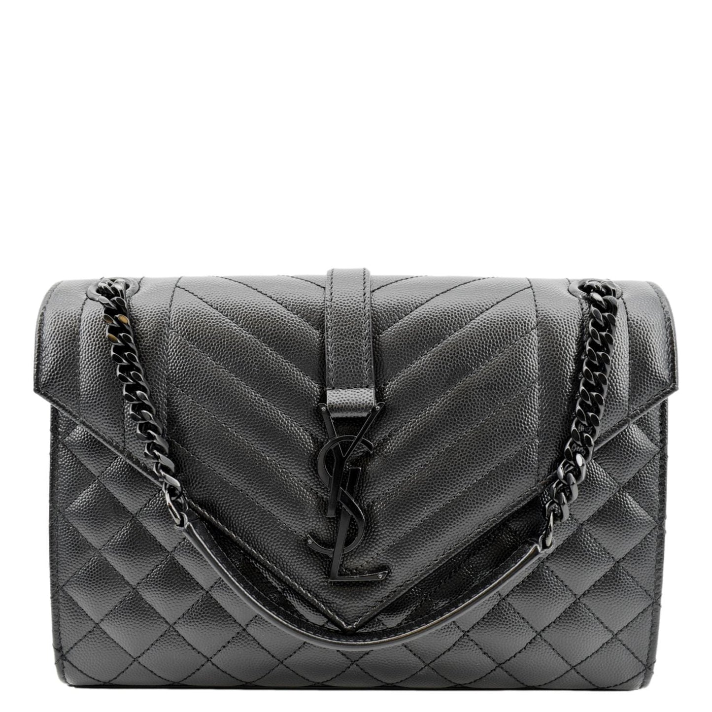 Saint Laurent Envelope Leather Black Shoulder Bag Style 15