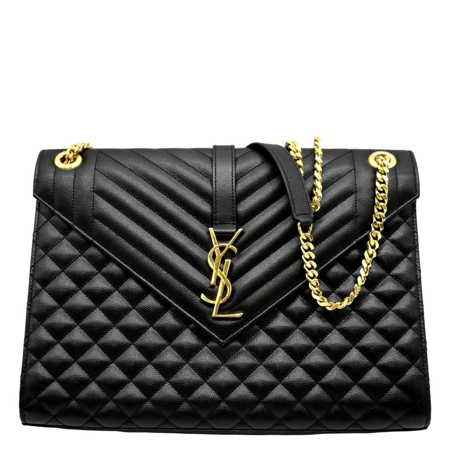 Saint Laurent Envelope Leather Black Shoulder Bag Style 16