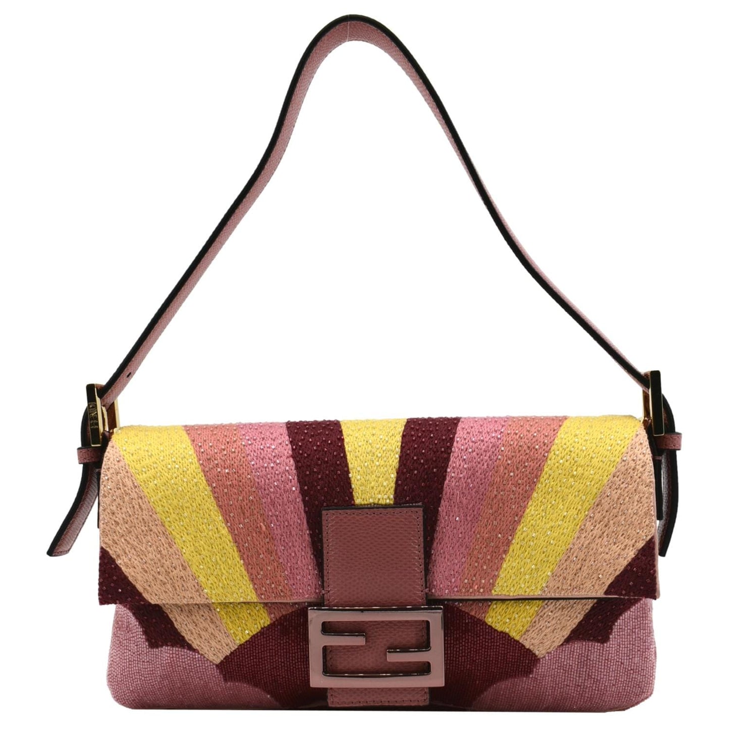 Fendi Baguette Leather Red Shoulder Bag Style 101
