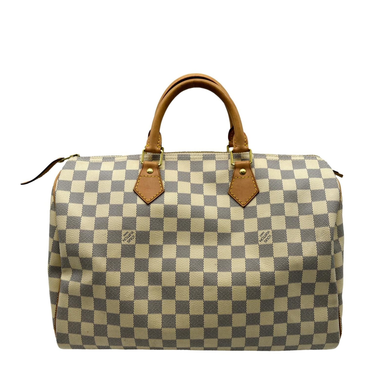 LOUIS VUITTON 35 Damier Azur Satchel Bag White