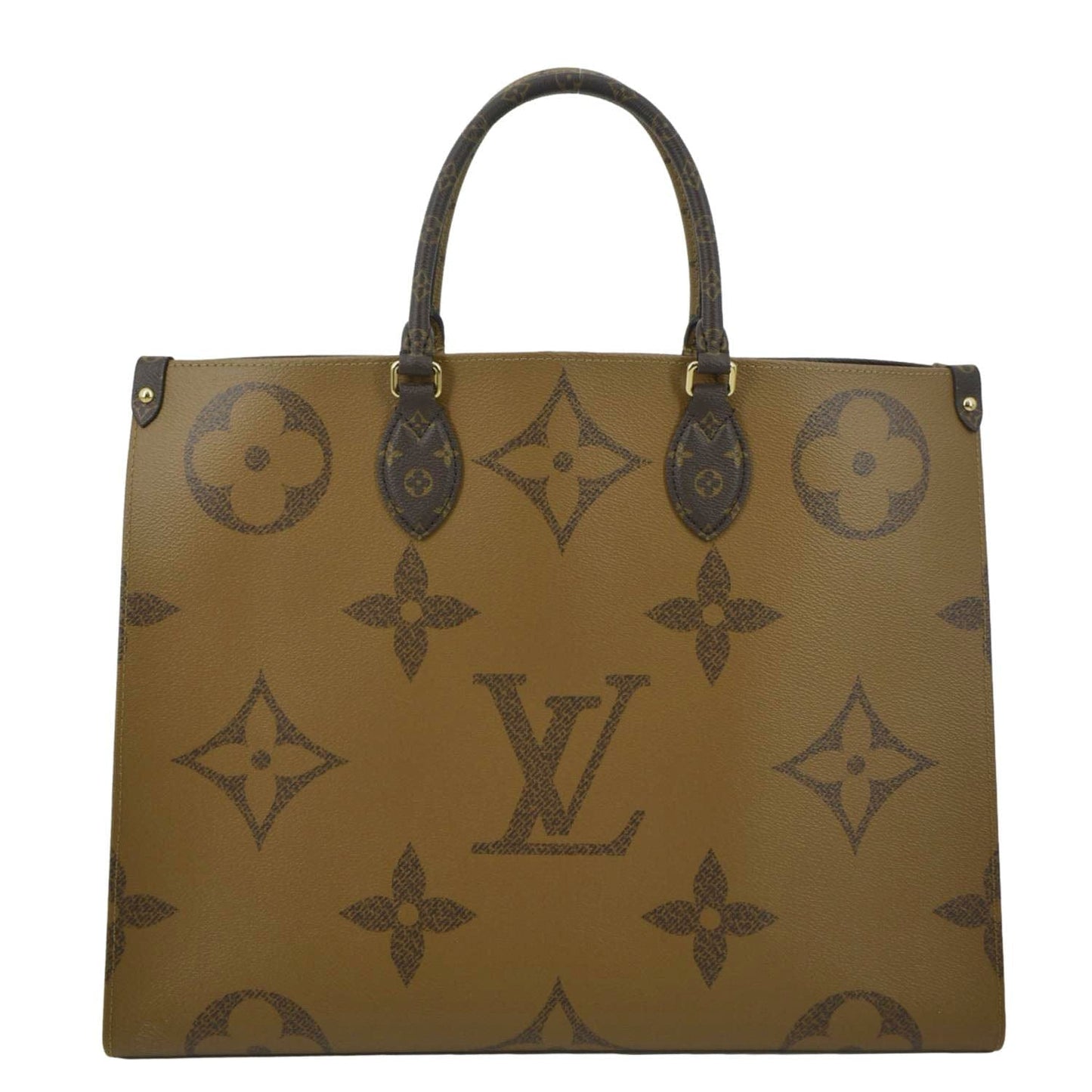 LOUIS VUITTON Onthego GM Giant Monogram Canvas Tote Bag Brown