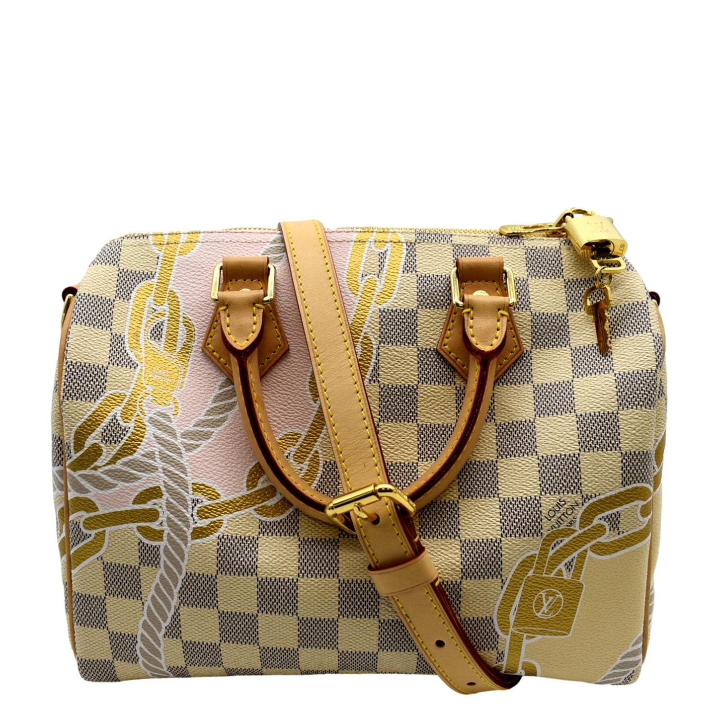 LOUIS VUITTON Nautical 25 Bandouliere Damier Azur Shoulder Bag White