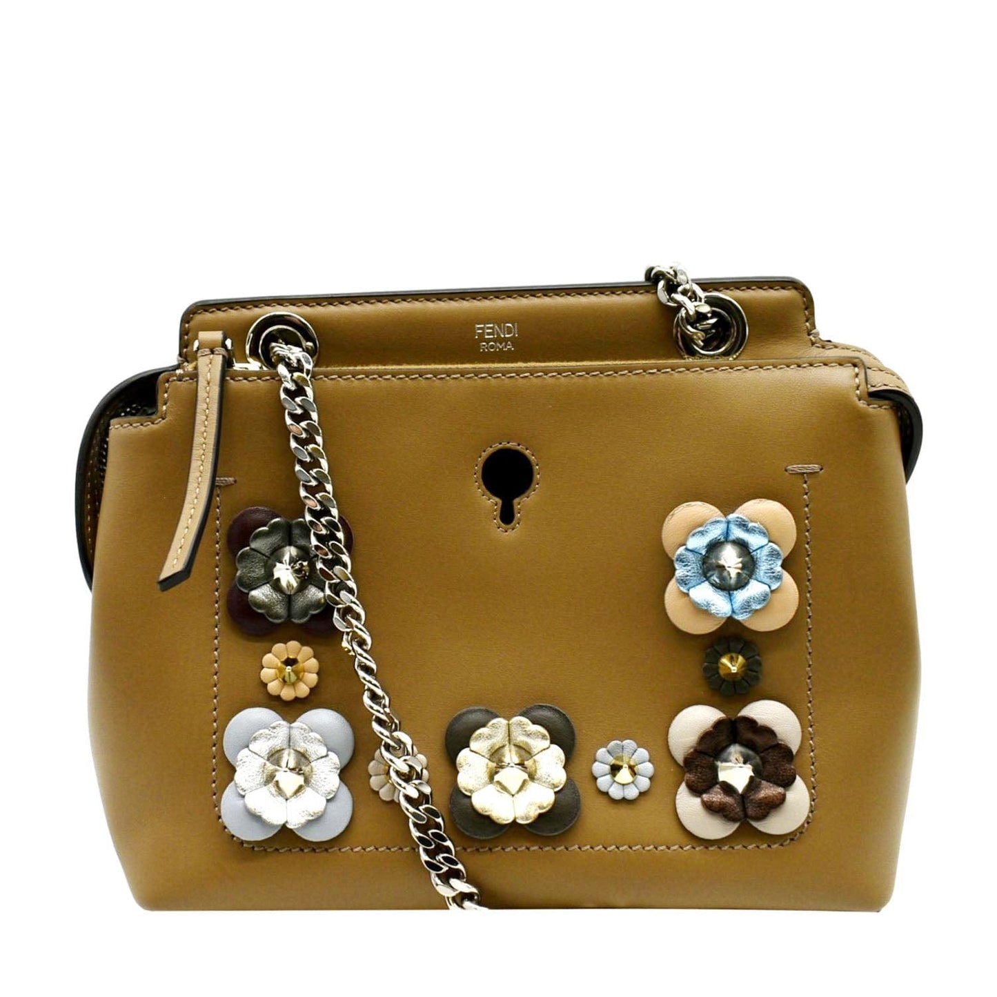 Fendi Dotcom Leather Red Shoulder Bag Leather