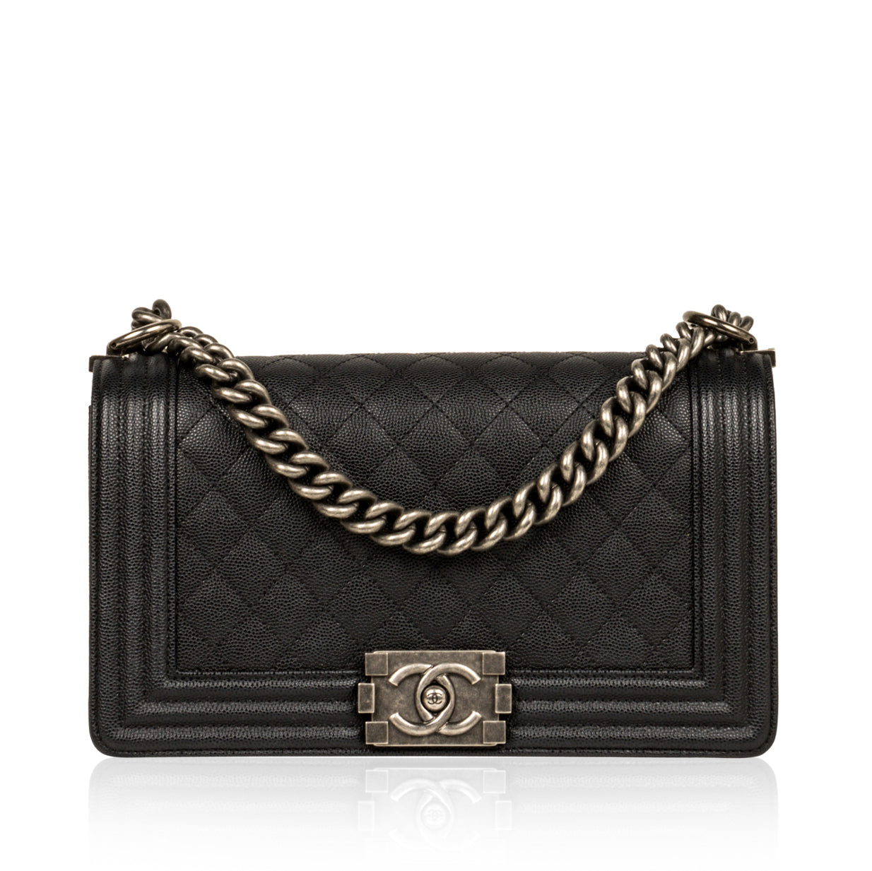 Chanel Boy Bag Caviar Black Shoulder Bag Style 14