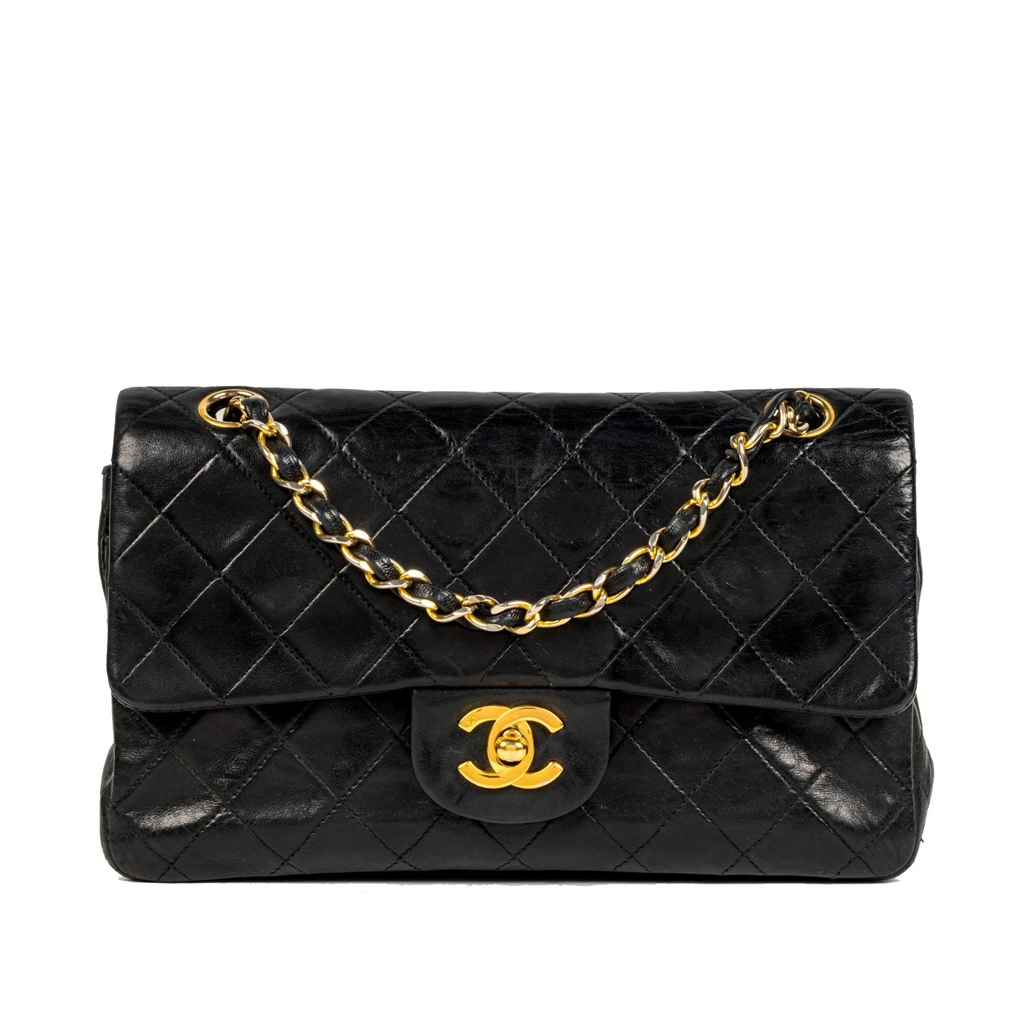 Chanel Classic Flap Lambskin Black Shoulder Bag Style 263