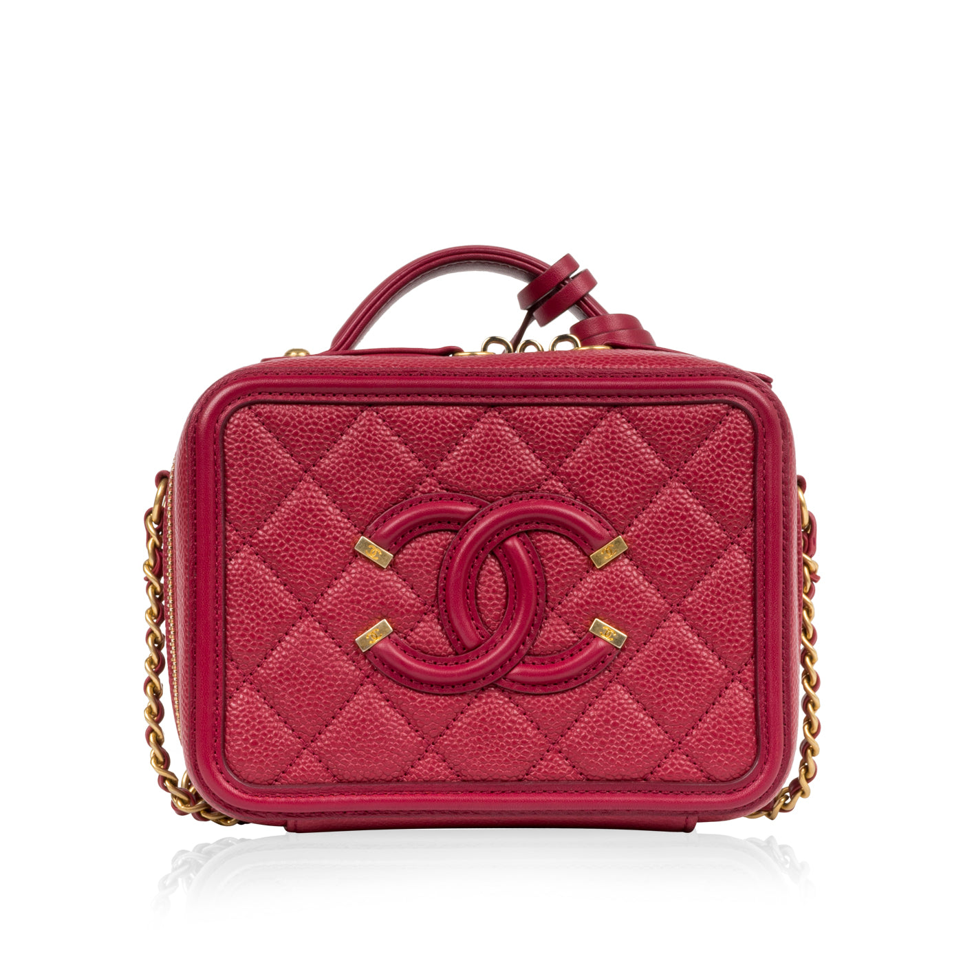 Chanel Vanity Caviar Gold Clutch Style 3