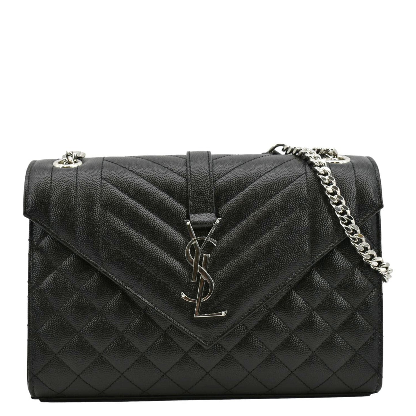Saint Laurent Envelope Leather Black Shoulder Bag Style 21