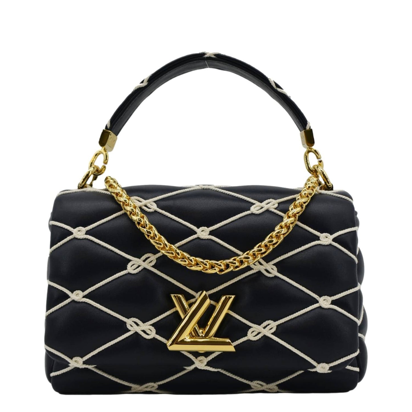 LOUIS VUITTON GO-14 MM Malletage Leather Shoulder Bag Navy Blue