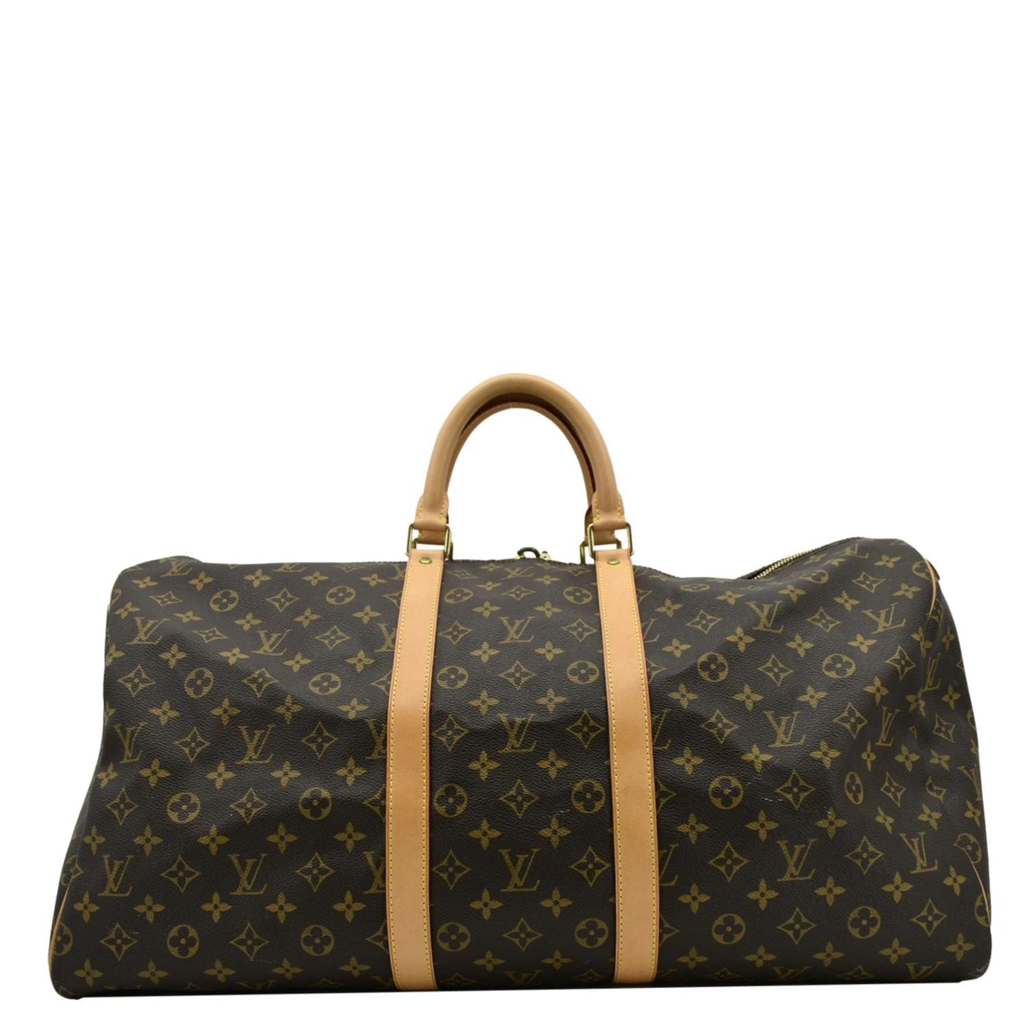 LOUIS VUITTON Keepall 55 Monogram Canvas Travel Bag Brown