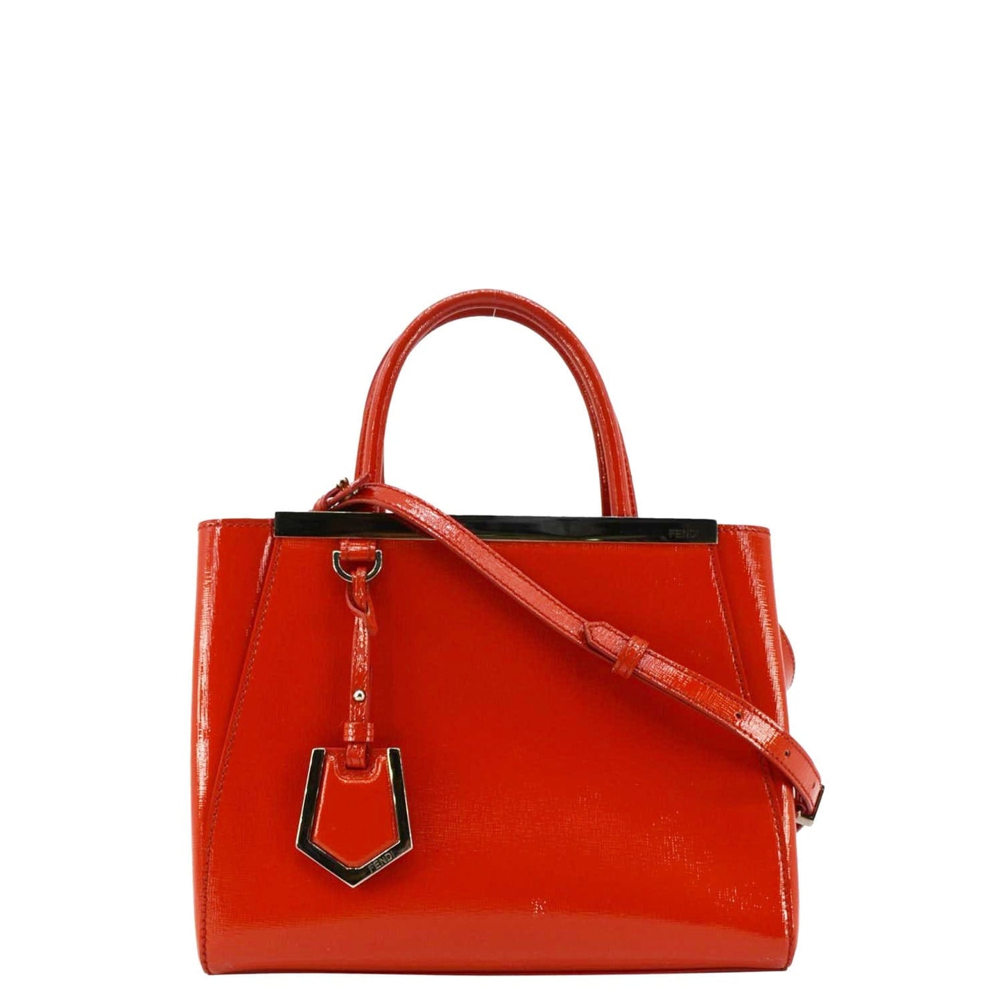 Fendi Tote Leather Red Tote Bag Style 25