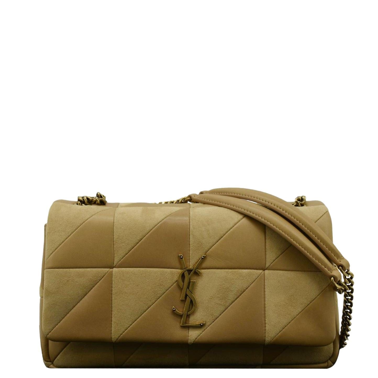 Saint Laurent Jamie Leather Cream Shoulder Bag