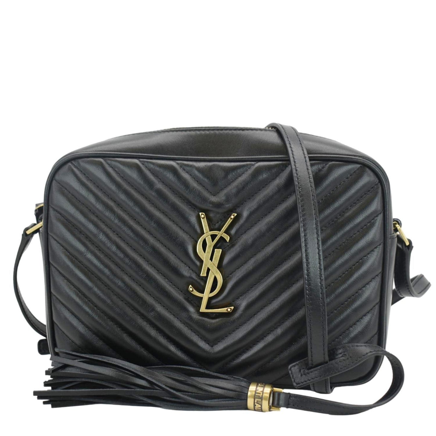 Saint Laurent Lou Leather Black Crossbody Style 34