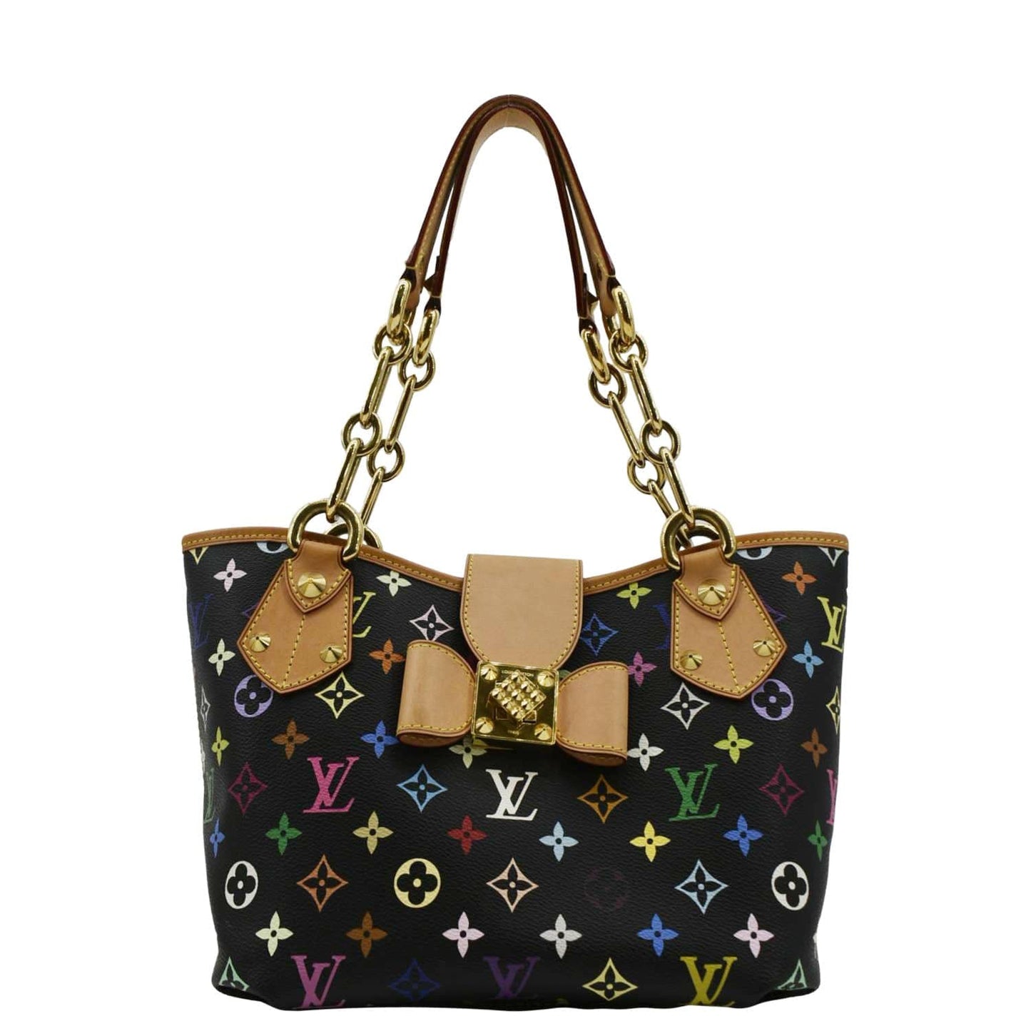 LOUIS VUITTON Annie MM Multicolor Monogram Canvas Shoulder Bag Black