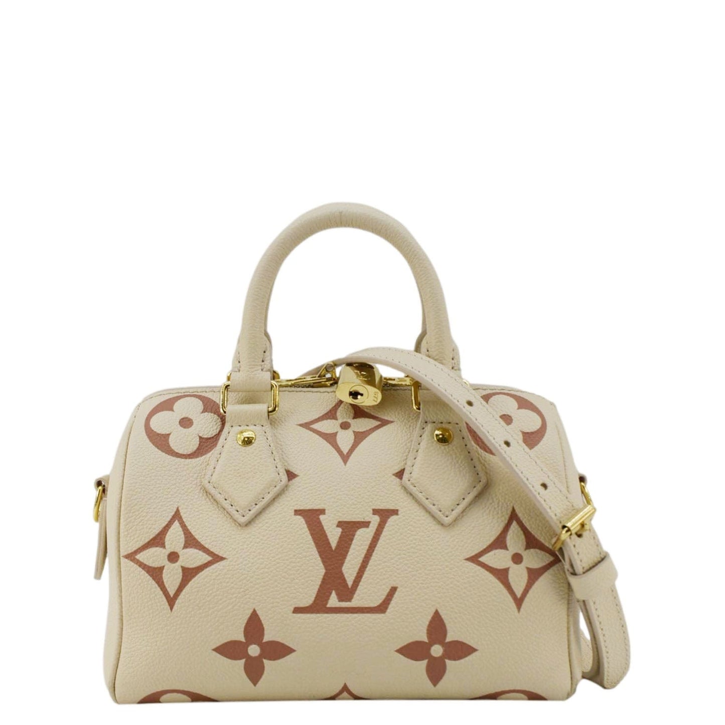 LOUIS VUITTON 20 Bandouliere Giant Monogram Empreinte Leather Shoulder Bag Cream
