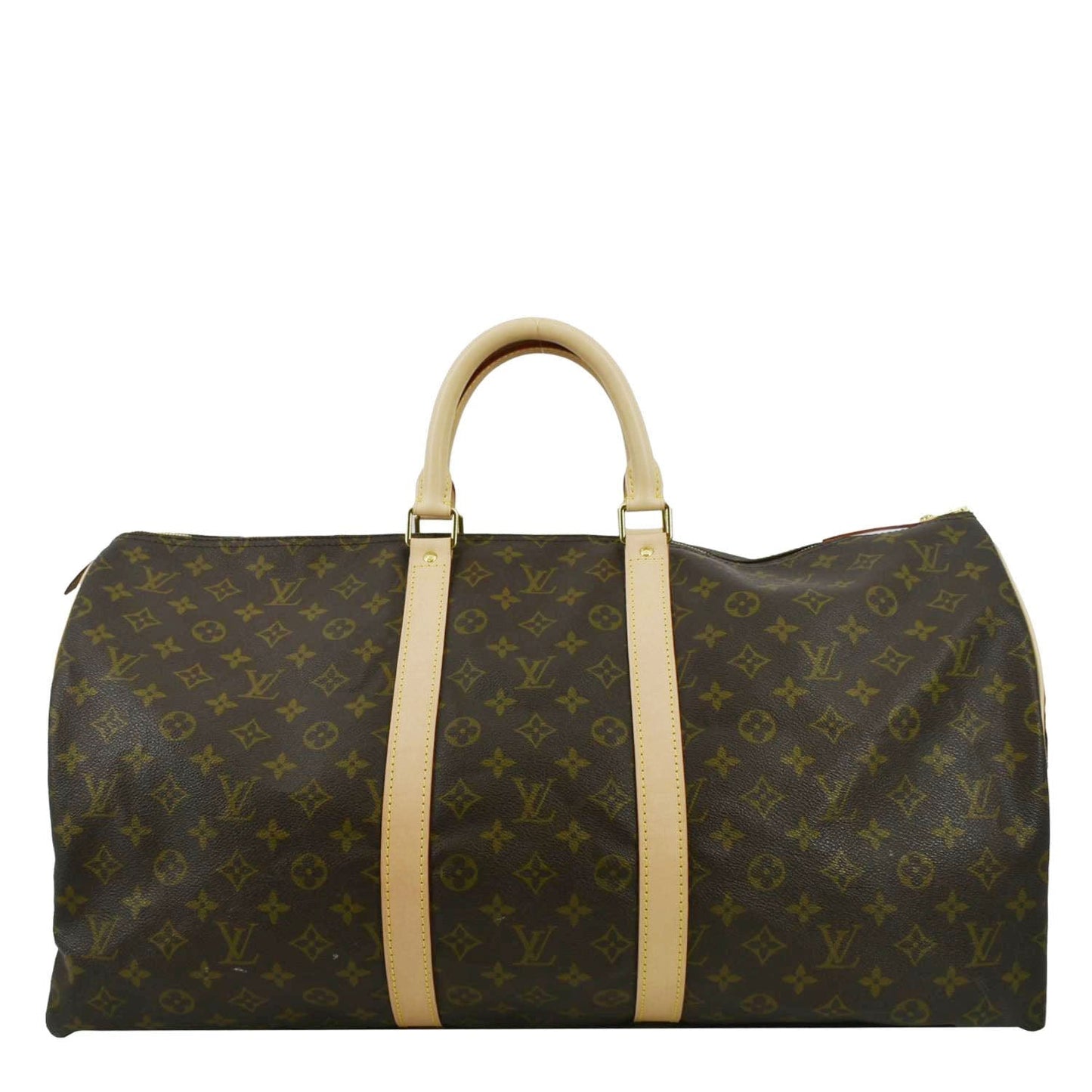 LOUIS VUITTON Keepall 55 Monogram Canvas Travel Bag Brown