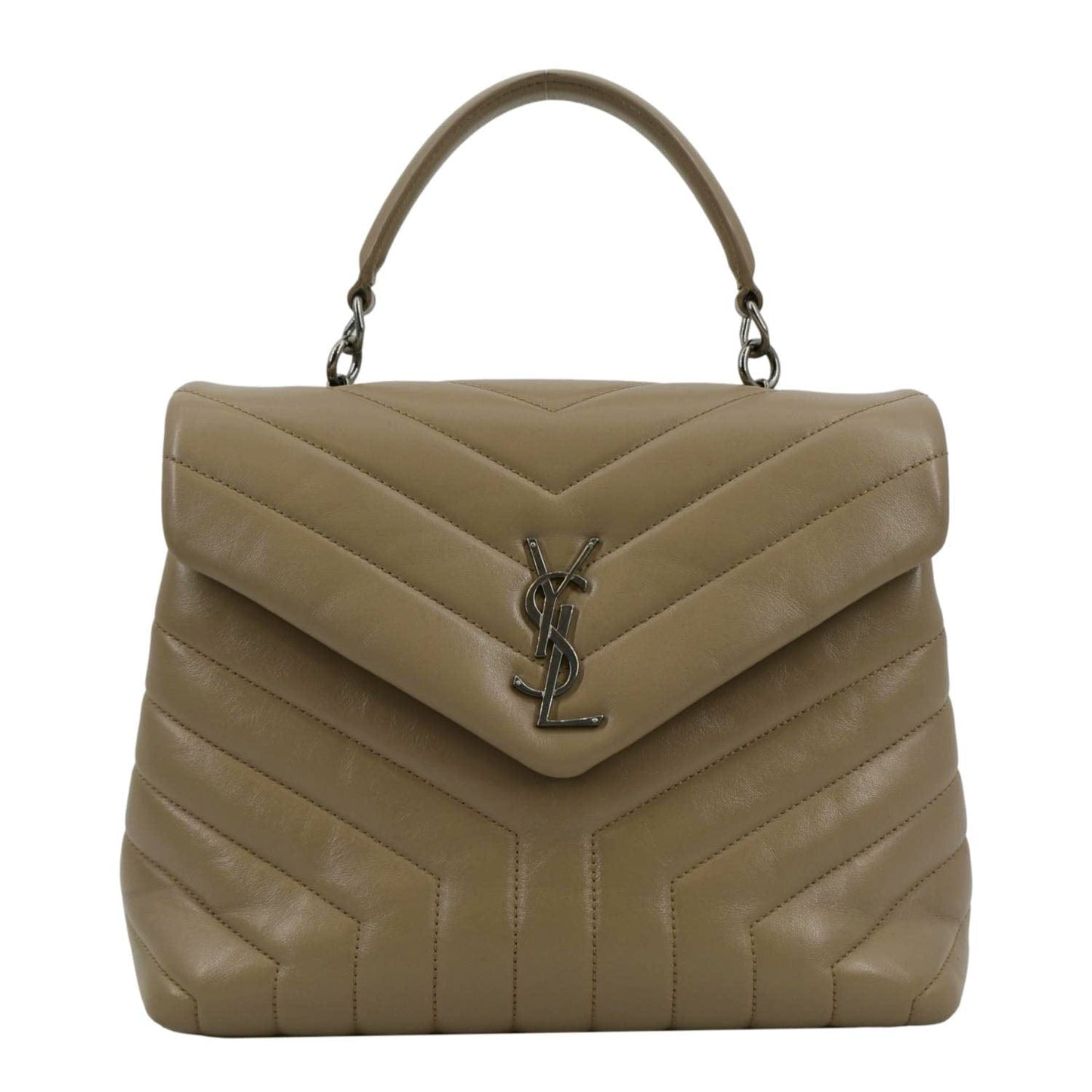 Saint Laurent Loulou Leather Beige Shoulder Bag