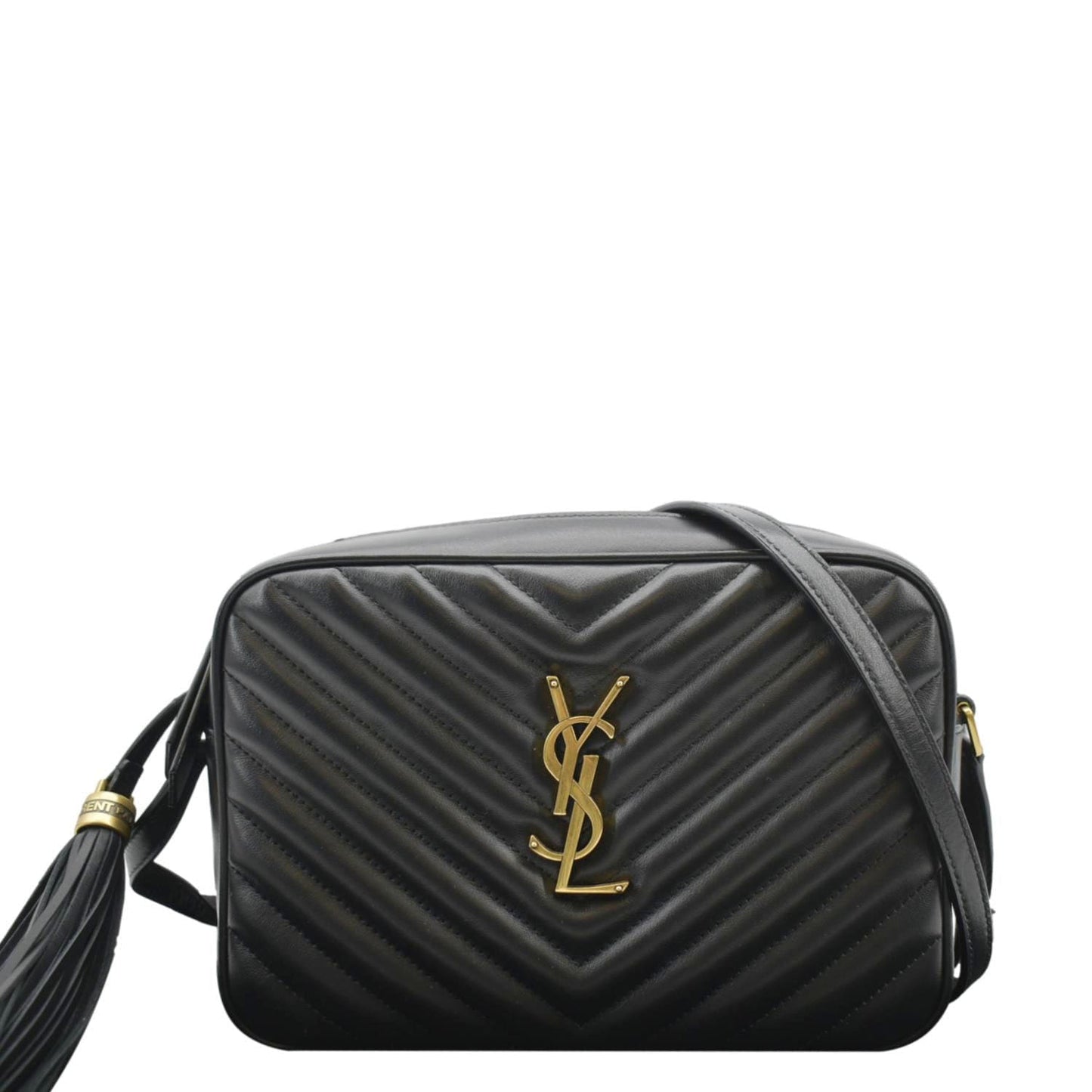 Saint Laurent Lou Leather Black Crossbody Style 30