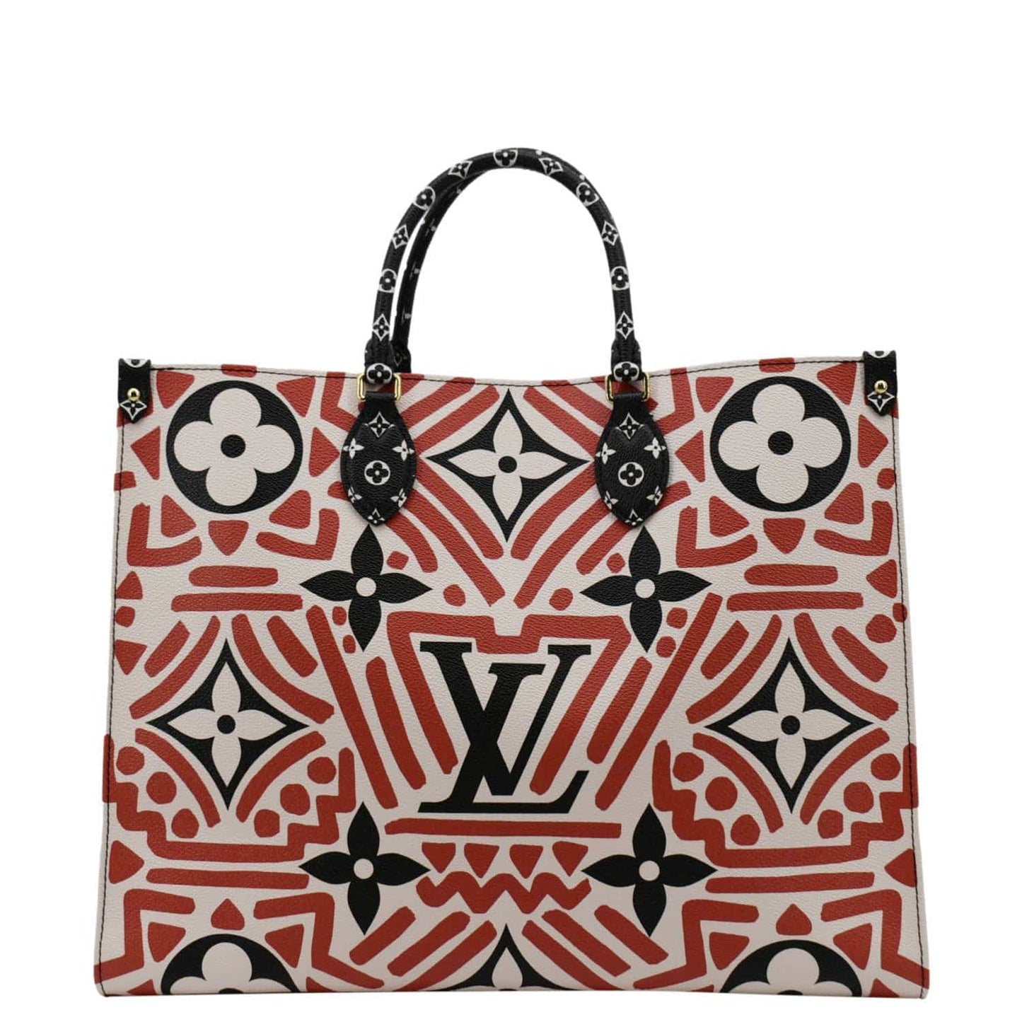LOUIS VUITTON Onthego GM Crafty Monogram Giant Canvas Shoulder Bag Red