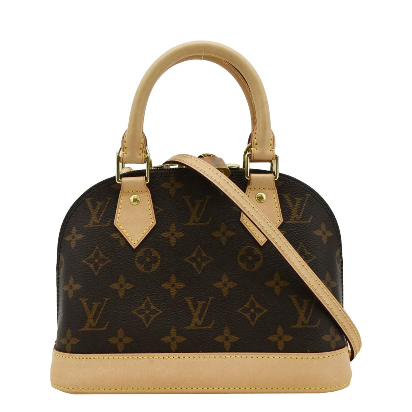 LOUIS VUITTON Alma BB Monogram Canvas Crossbody Bag Brown