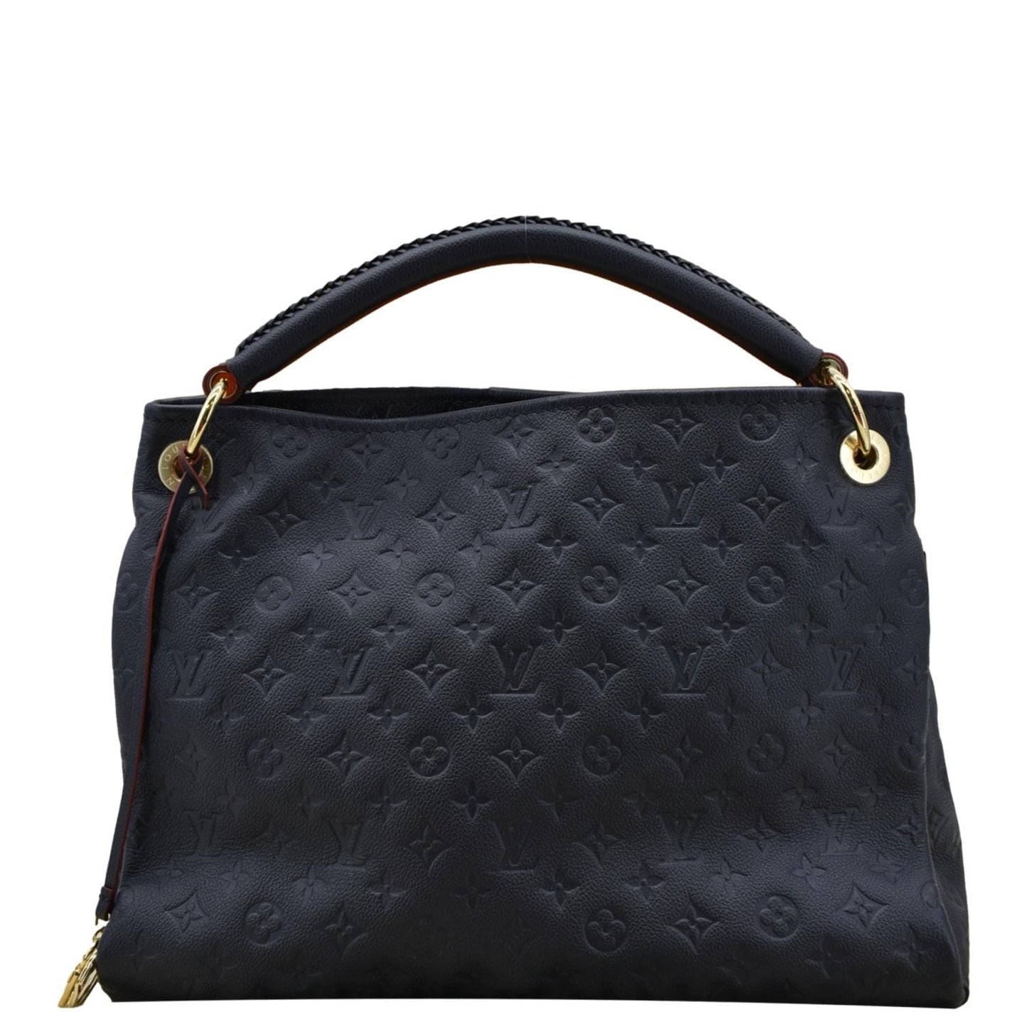 LOUIS VUITTON Artsy MM Monogram Empreinte Leather Shoulder Bag Navy Blue