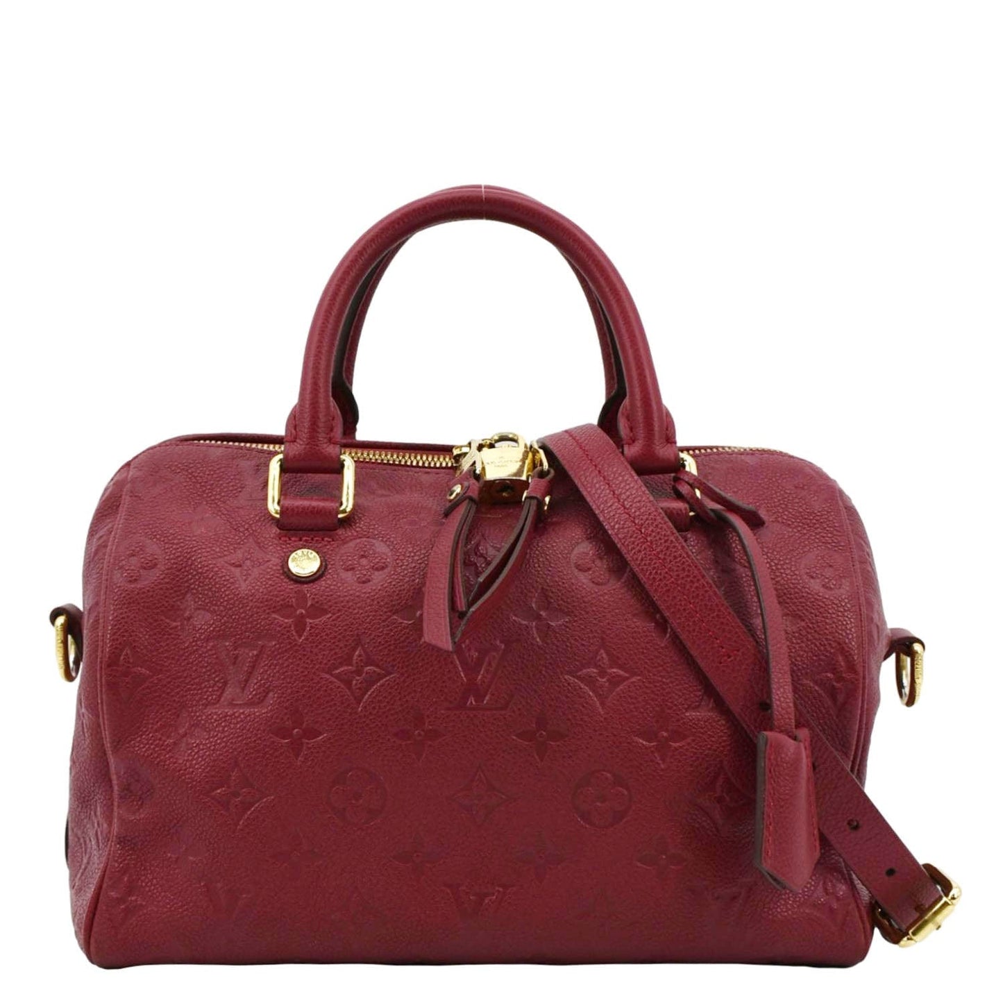 LOUIS VUITTON 25 Bandouliere Monogram Empreinte Crossbody Bag Fuchsia