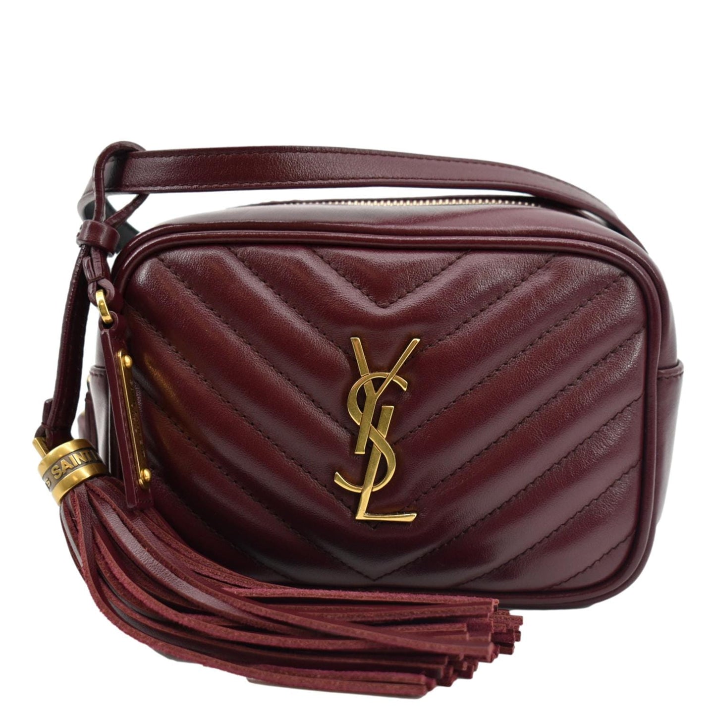 Saint Laurent Lou Leather Red Crossbody Style 5