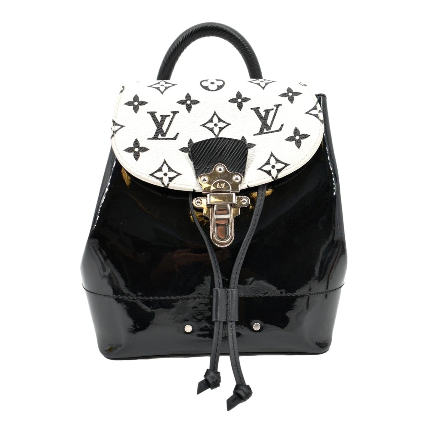 LOUIS VUITTON Springs Monogram Vernis Leather Backpack Black/White