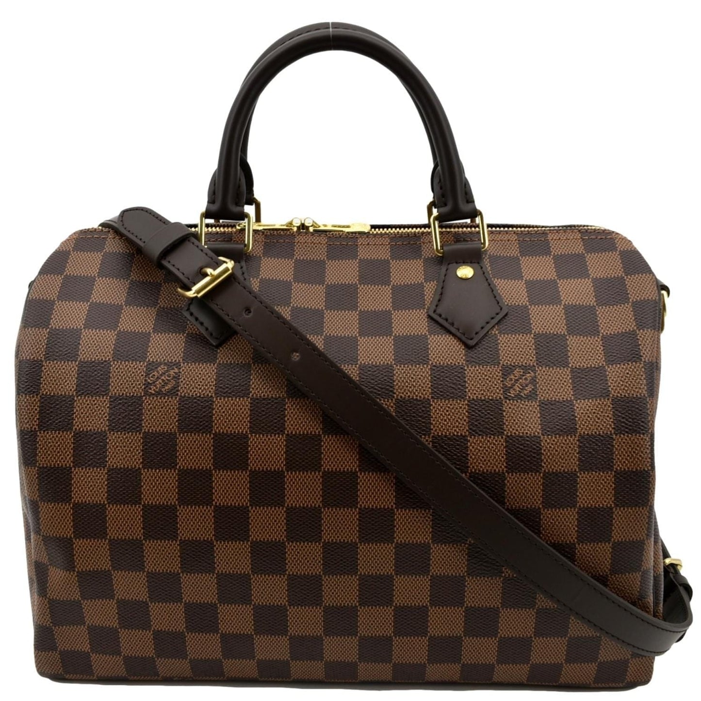LOUIS VUITTON 30 Bandouliere Damier Ebene Satchel Bag Brown