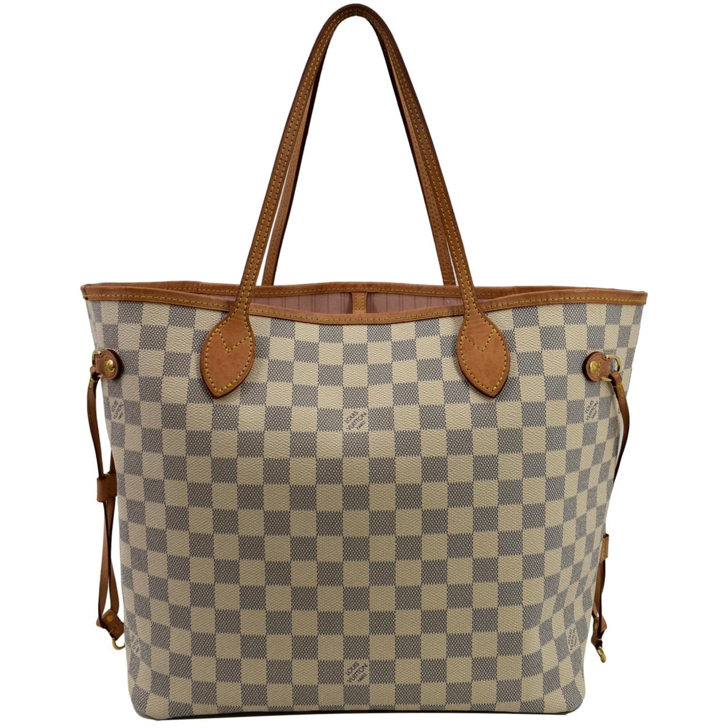 LOUIS VUITTON Neverfull MM Damier Azur Tote Bag White -