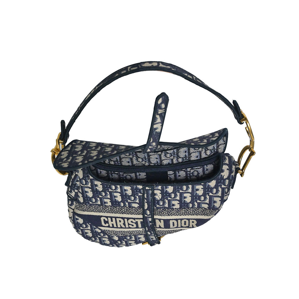 Dior Saddle Oblique Blue Crossbody Oblique