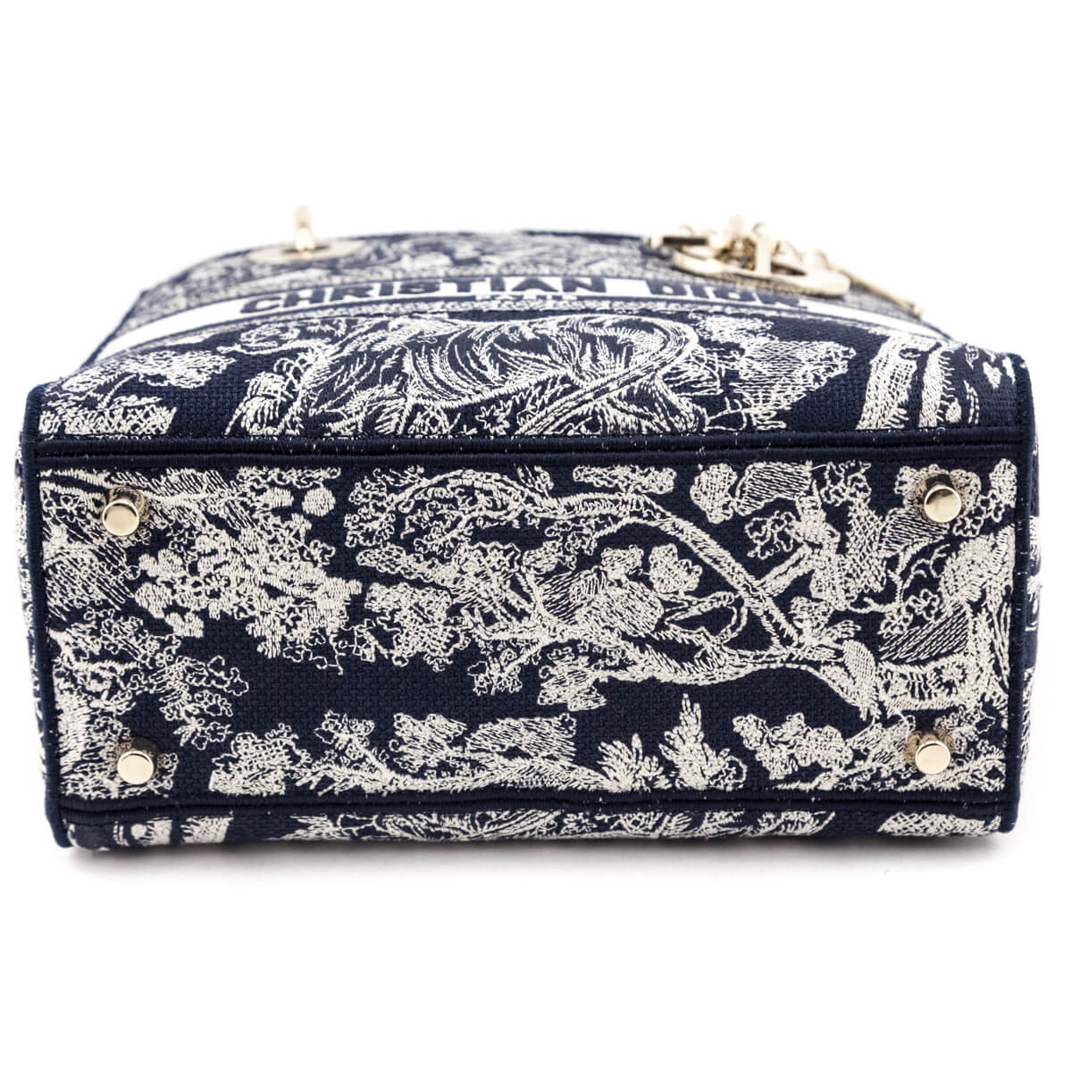 Dior Blue Toile De Jouy Reverse Embroidery Medium Lady D-Lite Bag