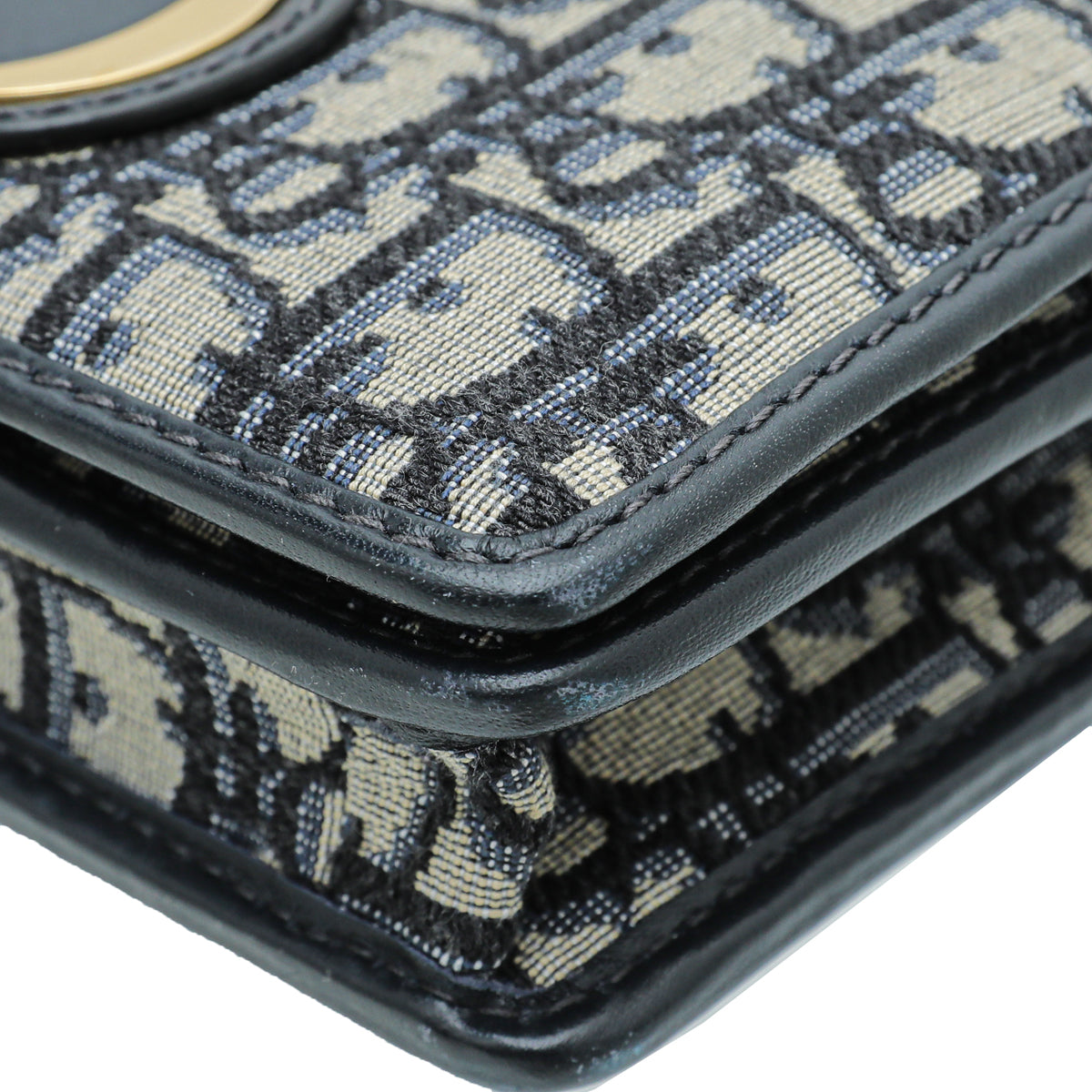Christian Dior Navy Blue 30 Montaigne Oblique 2 Way Chain Pouch