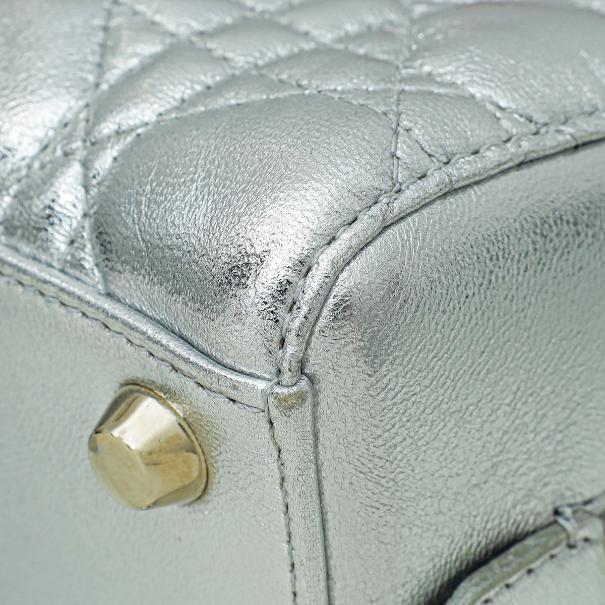 Dior Luxury Leather Handbag Silver