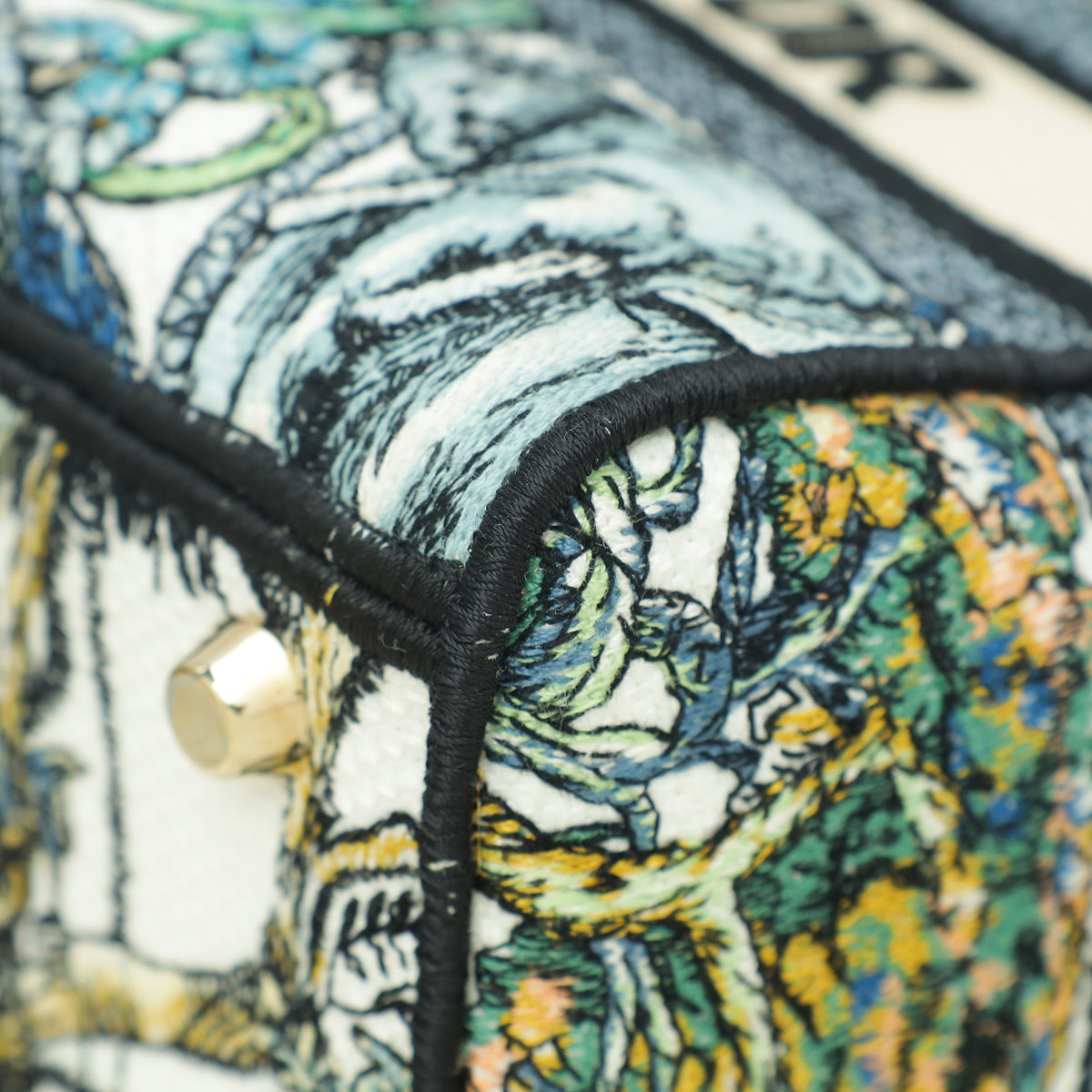 Christian Dior Multicolor Étoile De Voyage Embroidery Lady D-Lite Medium Bag