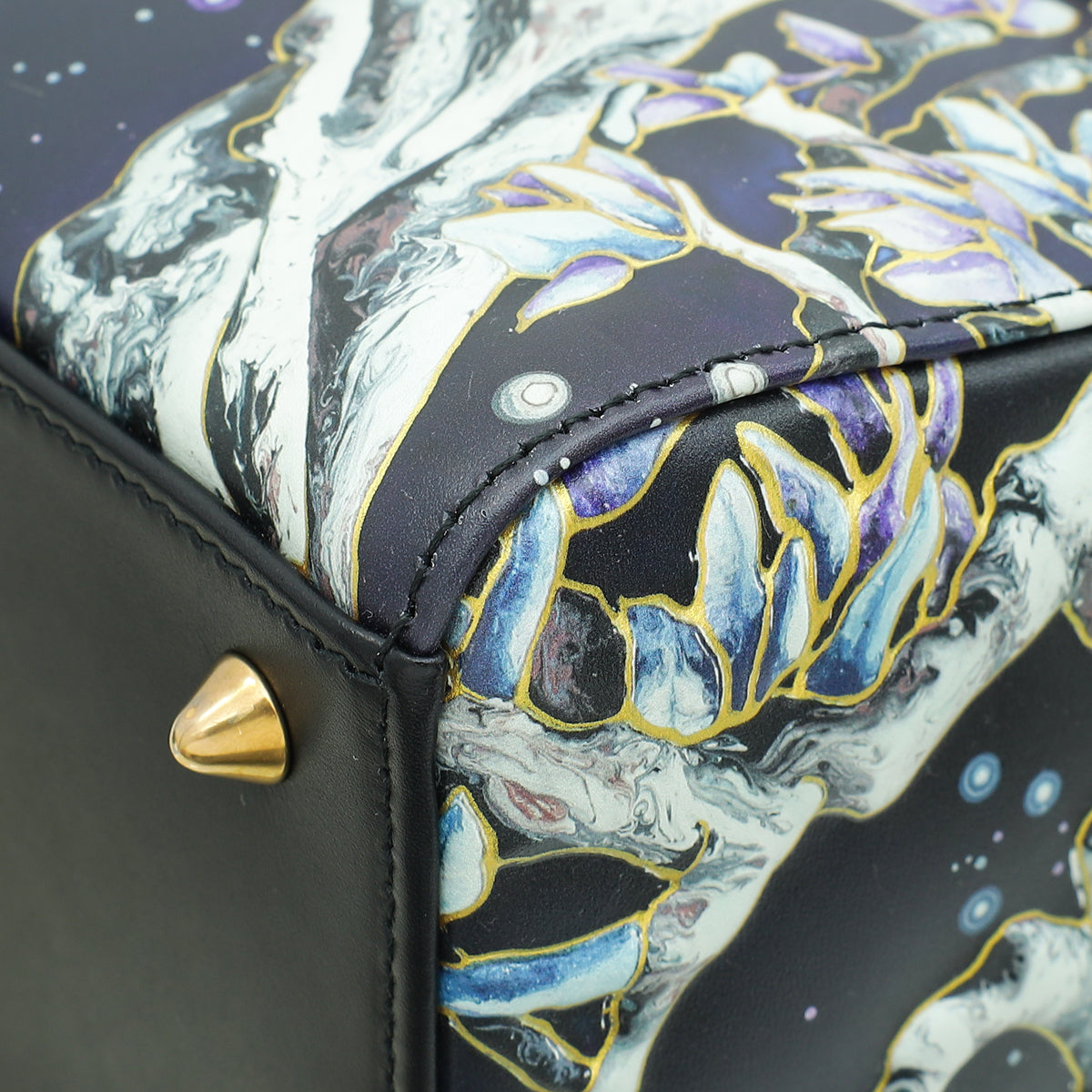 Christian Dior Dark Blue L E Lady Dior Raqib Shaw Medium Bag