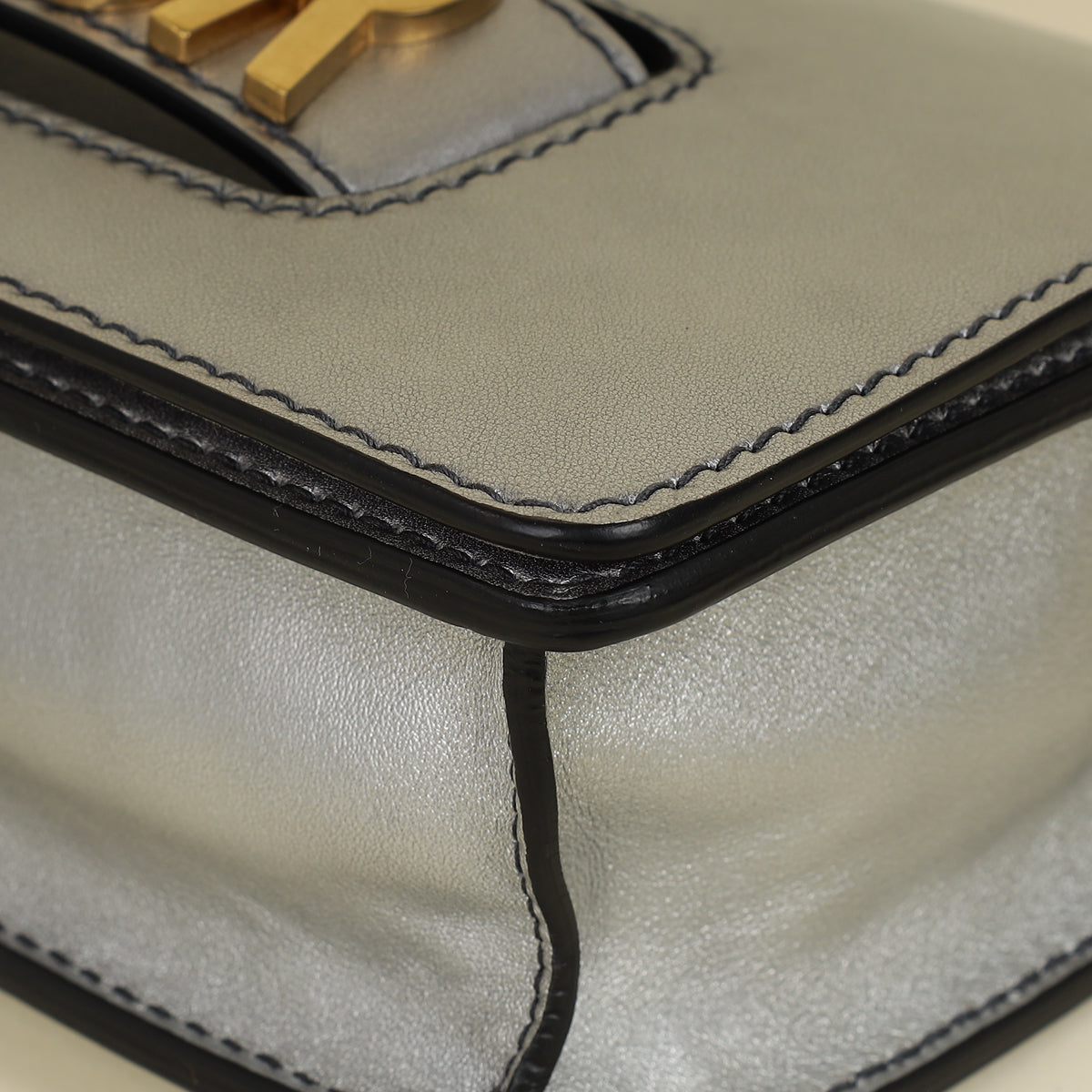 Christian Dior Metallic Grey J'Adior Medium Flap Chain Bag
