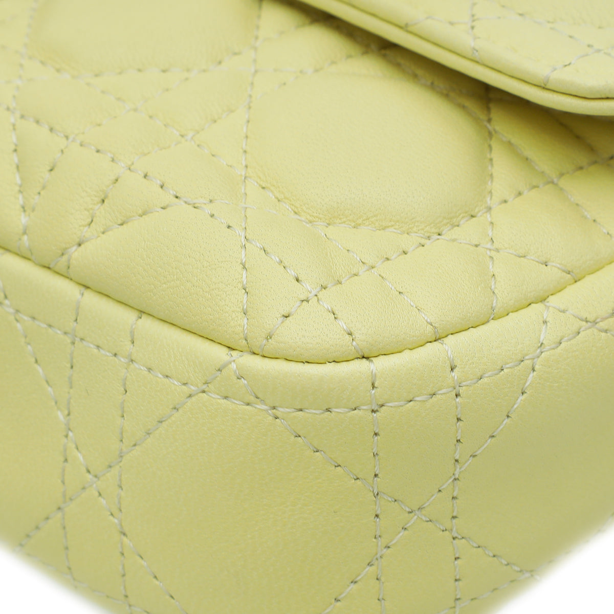 Christian Dior Light Yellow Cannage Miss Dior Promenade Chain Pouch