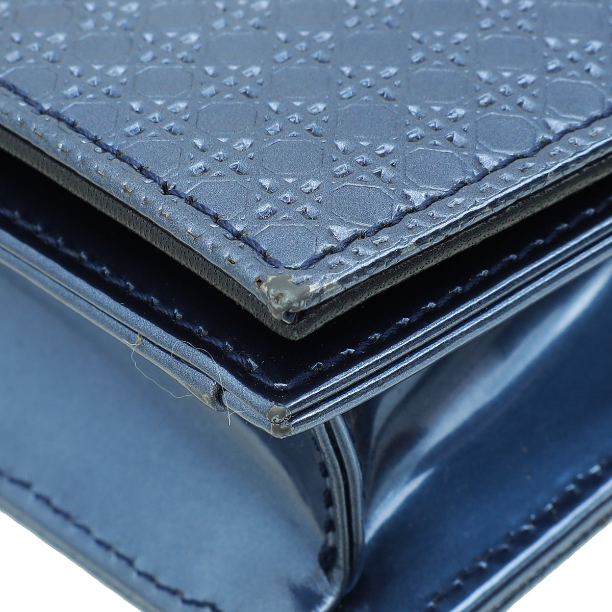 Dior Lady Dior Cannage Blue Clutch