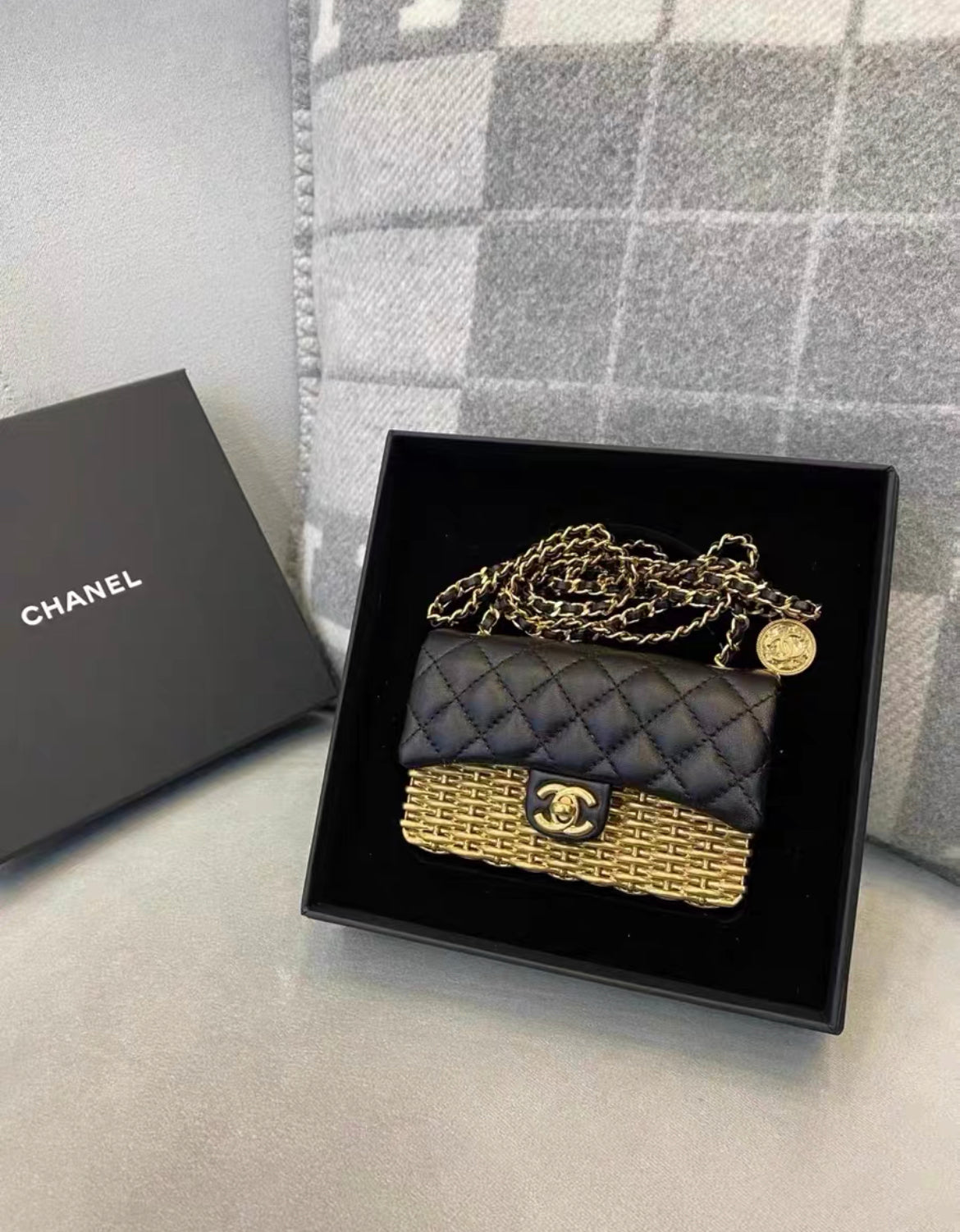 Chanel Lambskin Black Shoulder Bag Style 16
