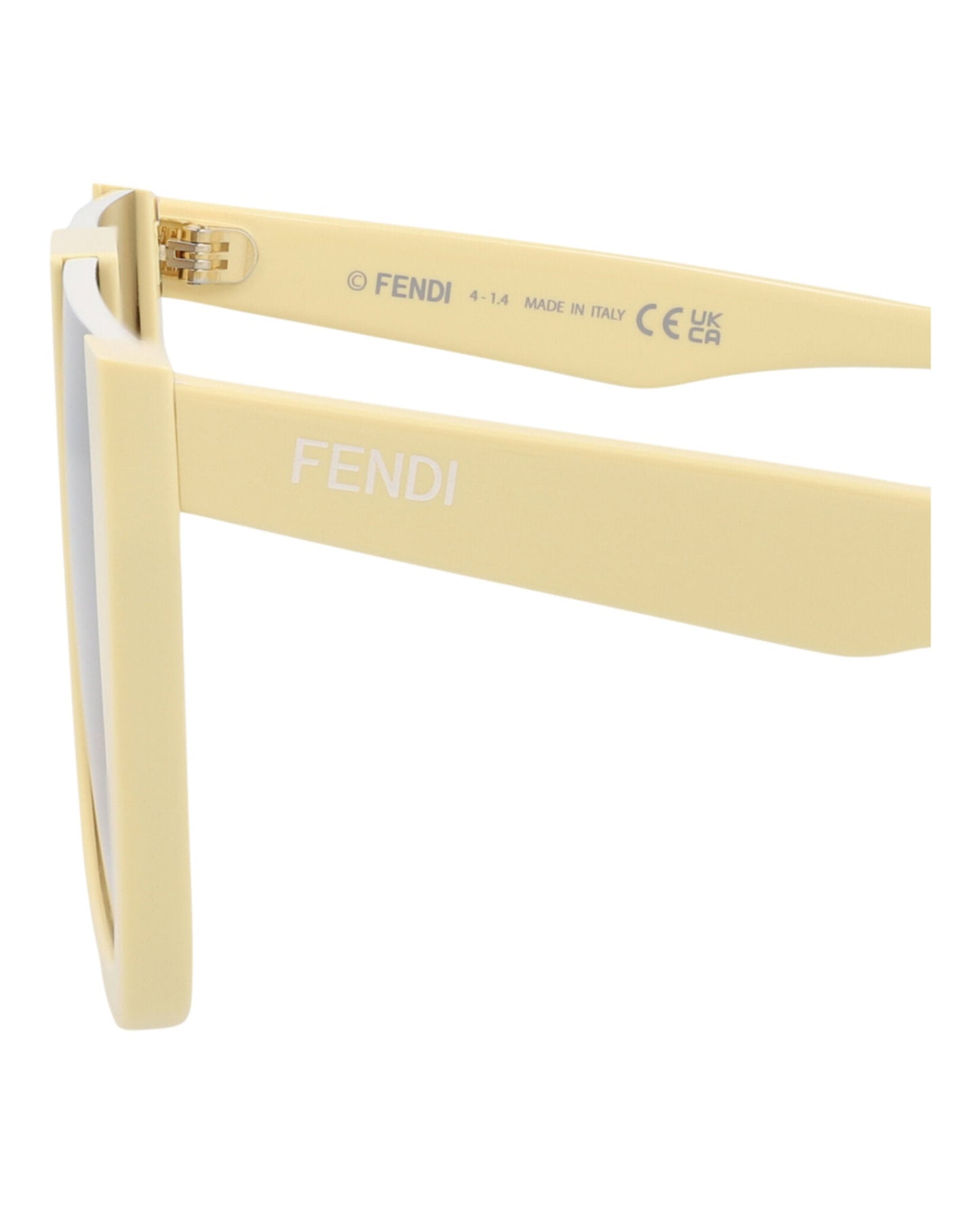 Fendi Womens Shield/Wrap Yellow Yellow Brown Fashion Designer Eyewear