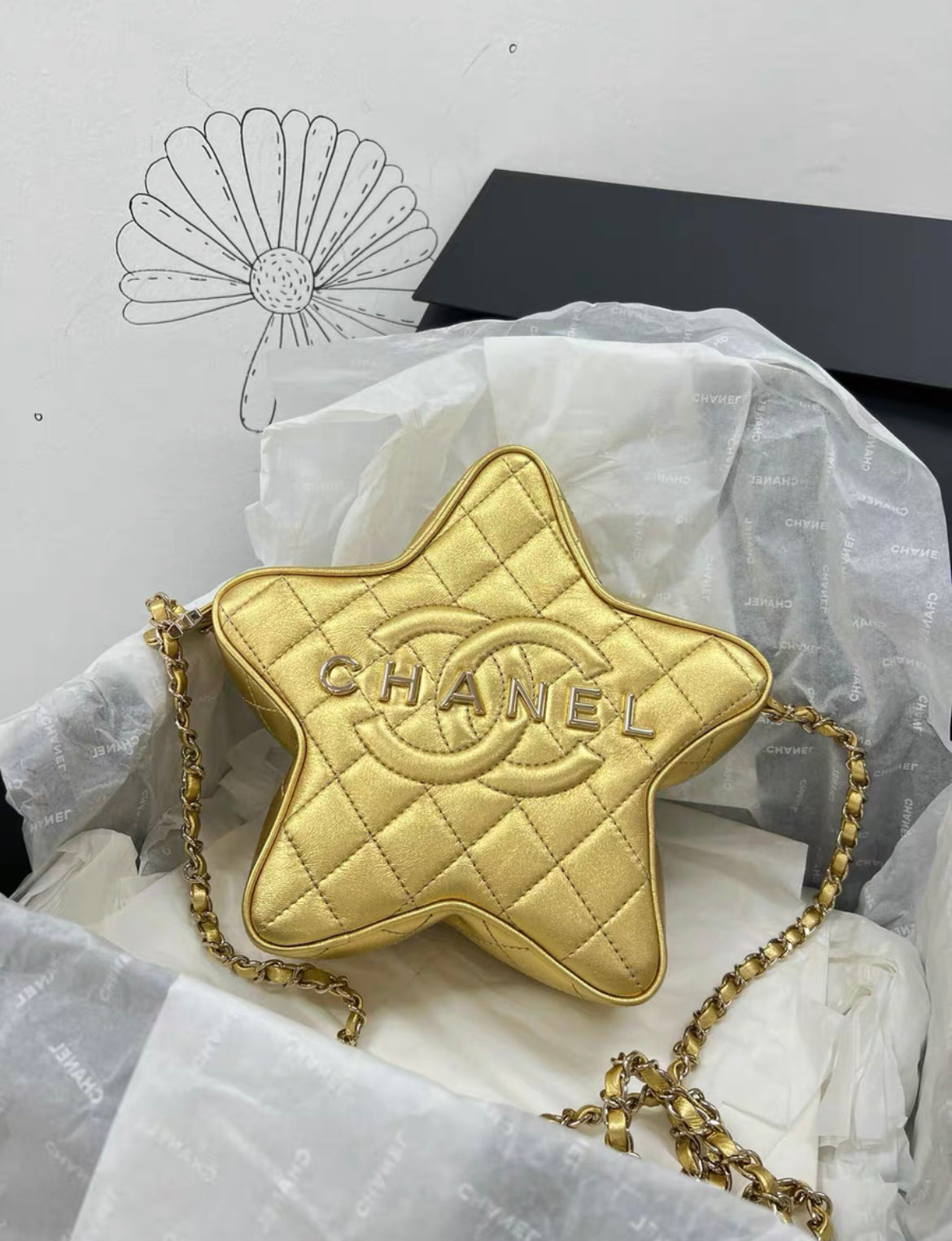 Chanel Luxury Lambskin Gold Handbag Style 4