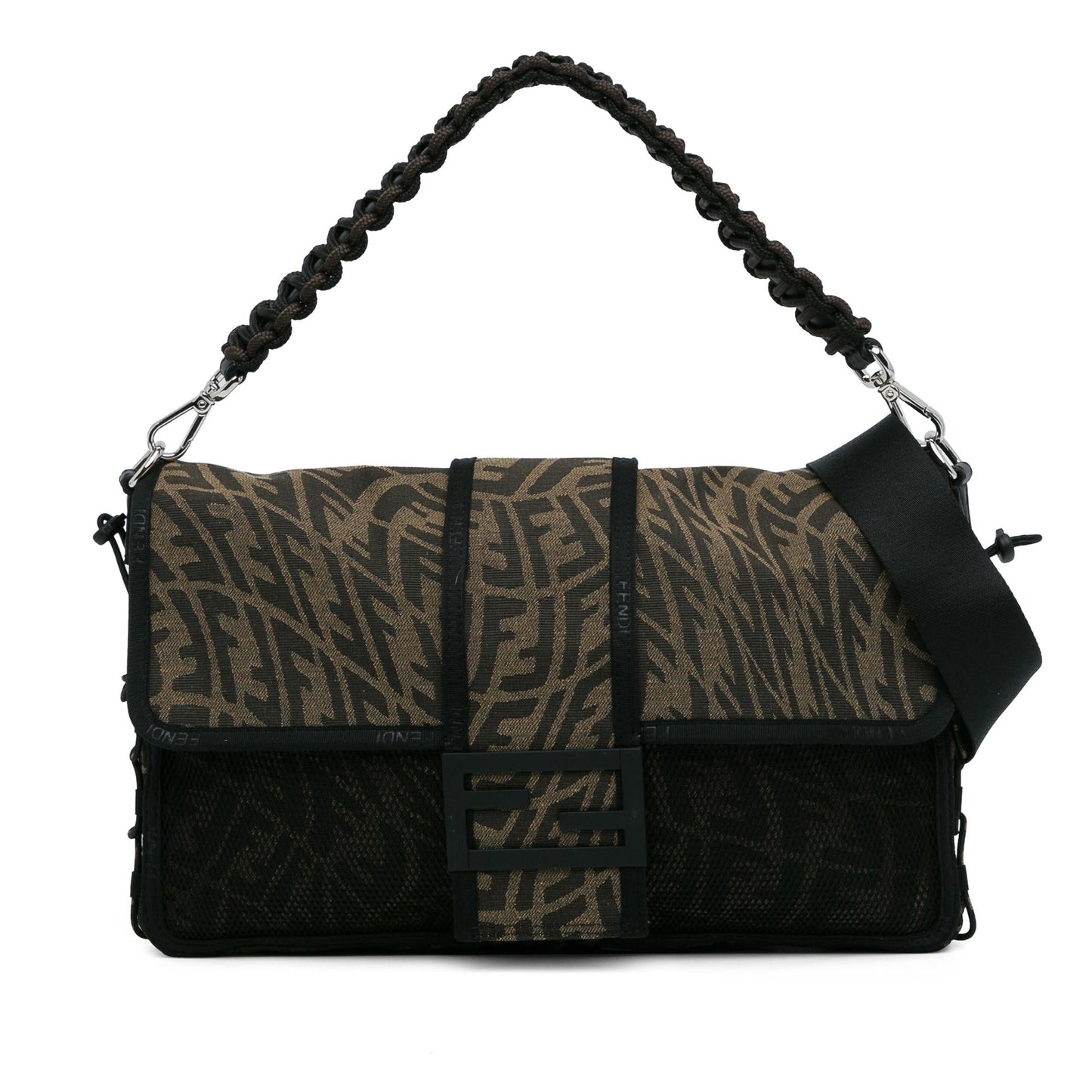 Fendi Large Zucca Vertigo Mesh Baguette Satchel Shg-Lfrso8