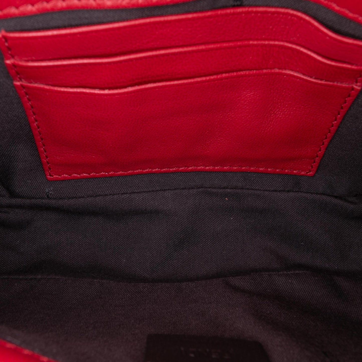 Fendi Baguette Leather Red Shoulder Bag Style 82