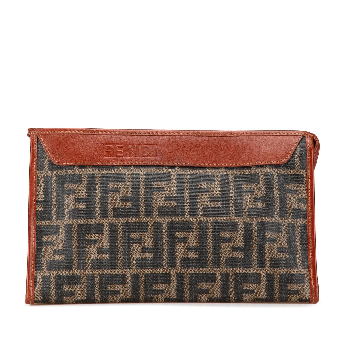 Fendi Zucca Coated Canvas Clutch