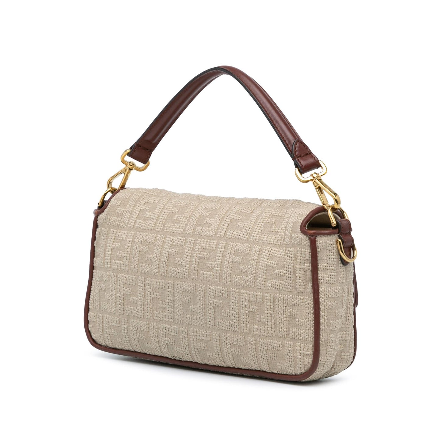 Fendi Zucca Graphic Print Coated Canvas Bikini Girls Baguette Satchel