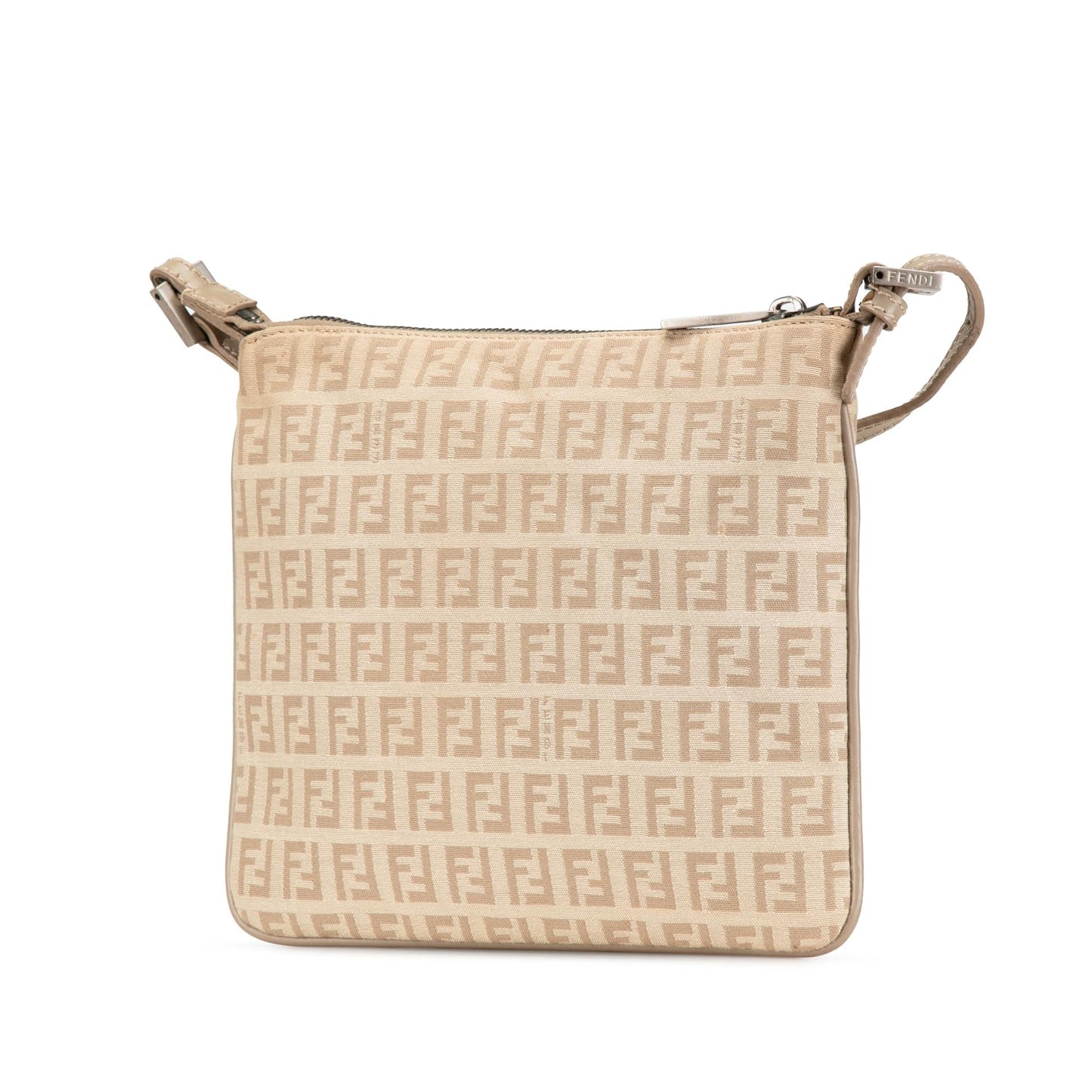 Fendi Zucca Embossed Leather Chain Midi Baguette Shg-Z06X4R