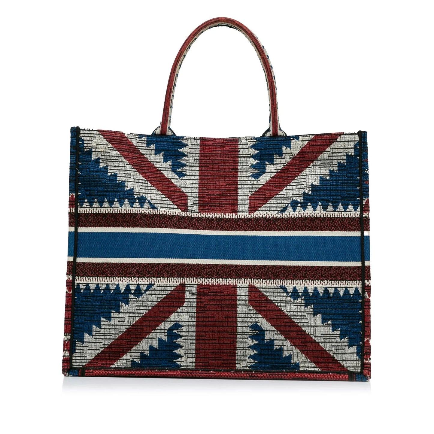 Blue Dior Large French Flag Book Tote