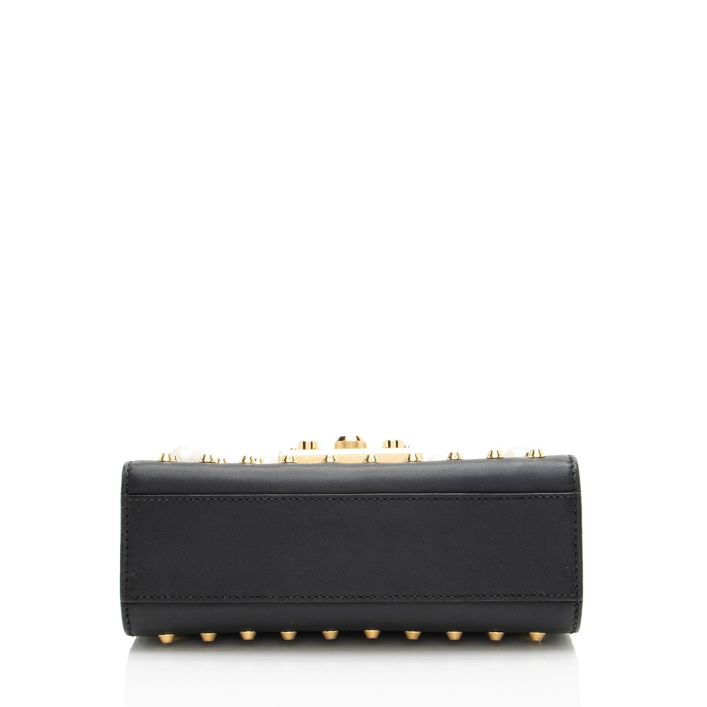 Gucci Leather Pearl Stud Padlock Small Shoulder Bag